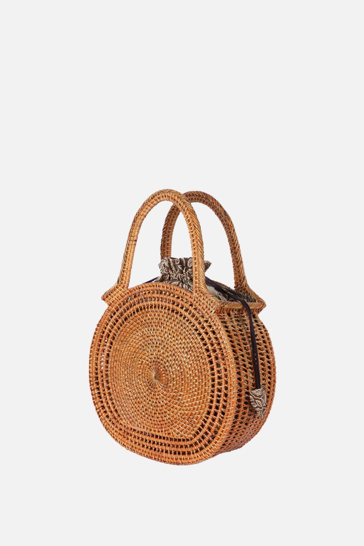 – Sydney Rattan Top Handle Bag - Medium Satchel - Natural