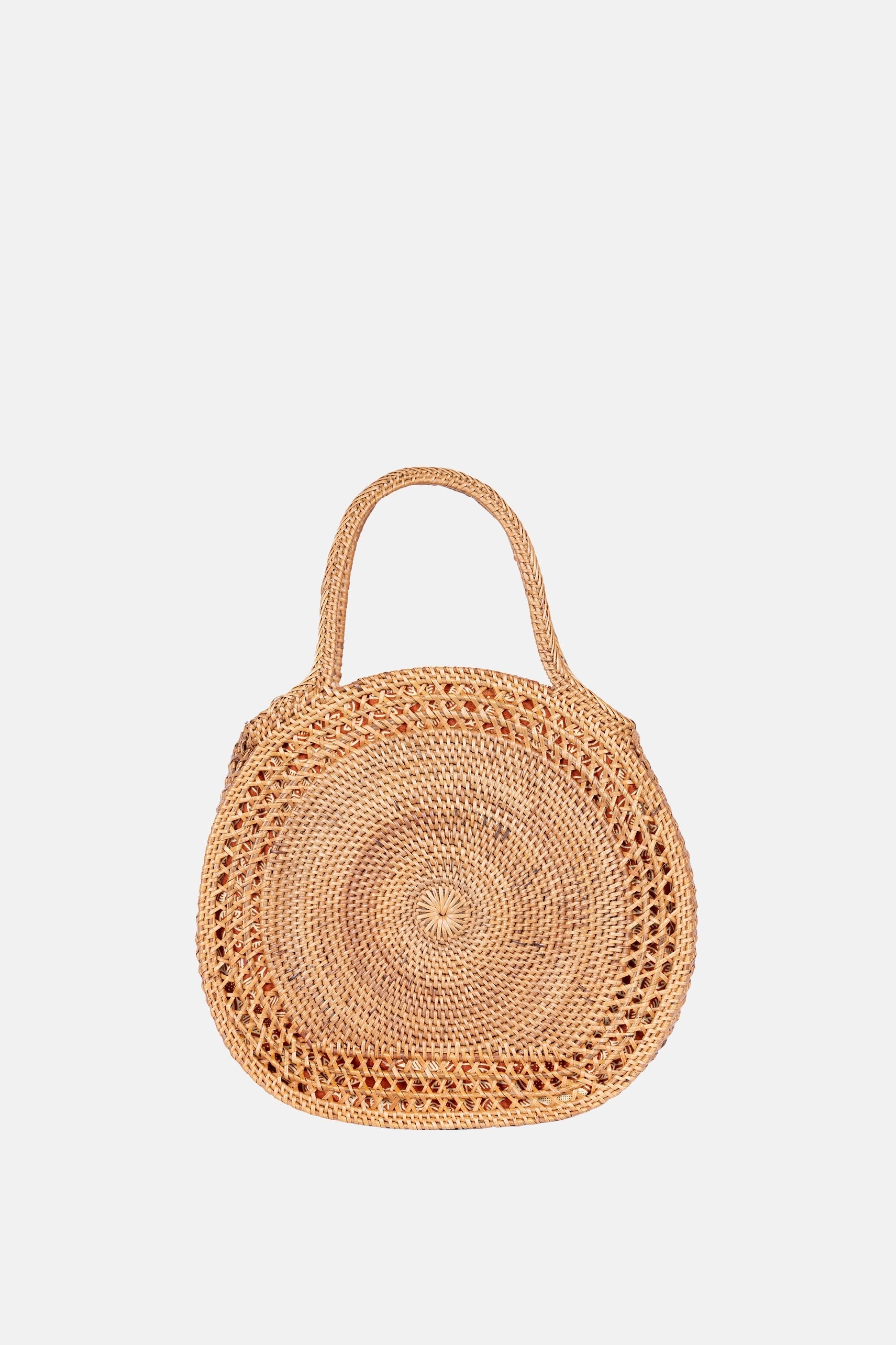 Jelavu – Sydney Rattan Top Handle Bag - Medium Satchel - Natural