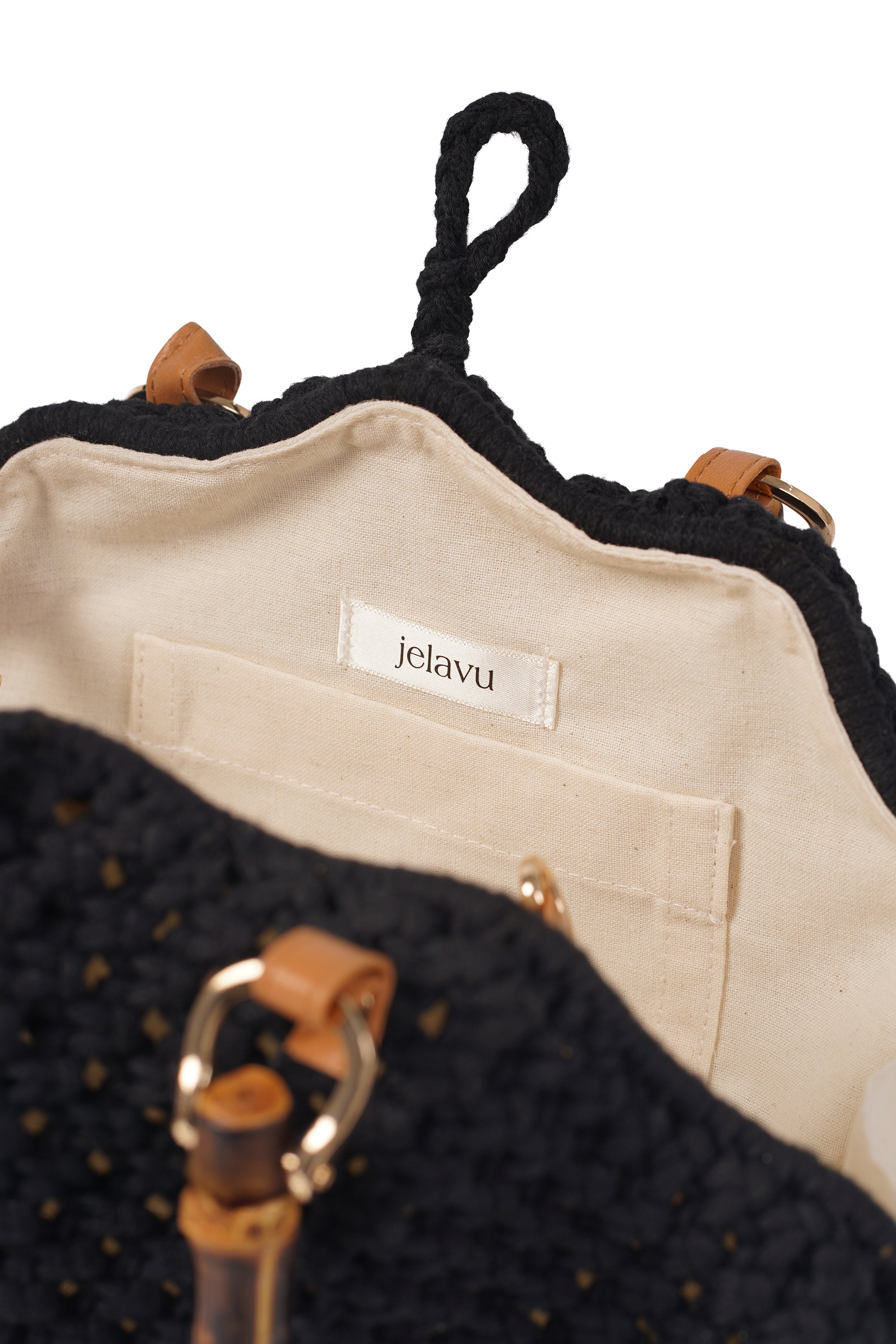 Jelavu - Venus Black Crochette Shell Bag