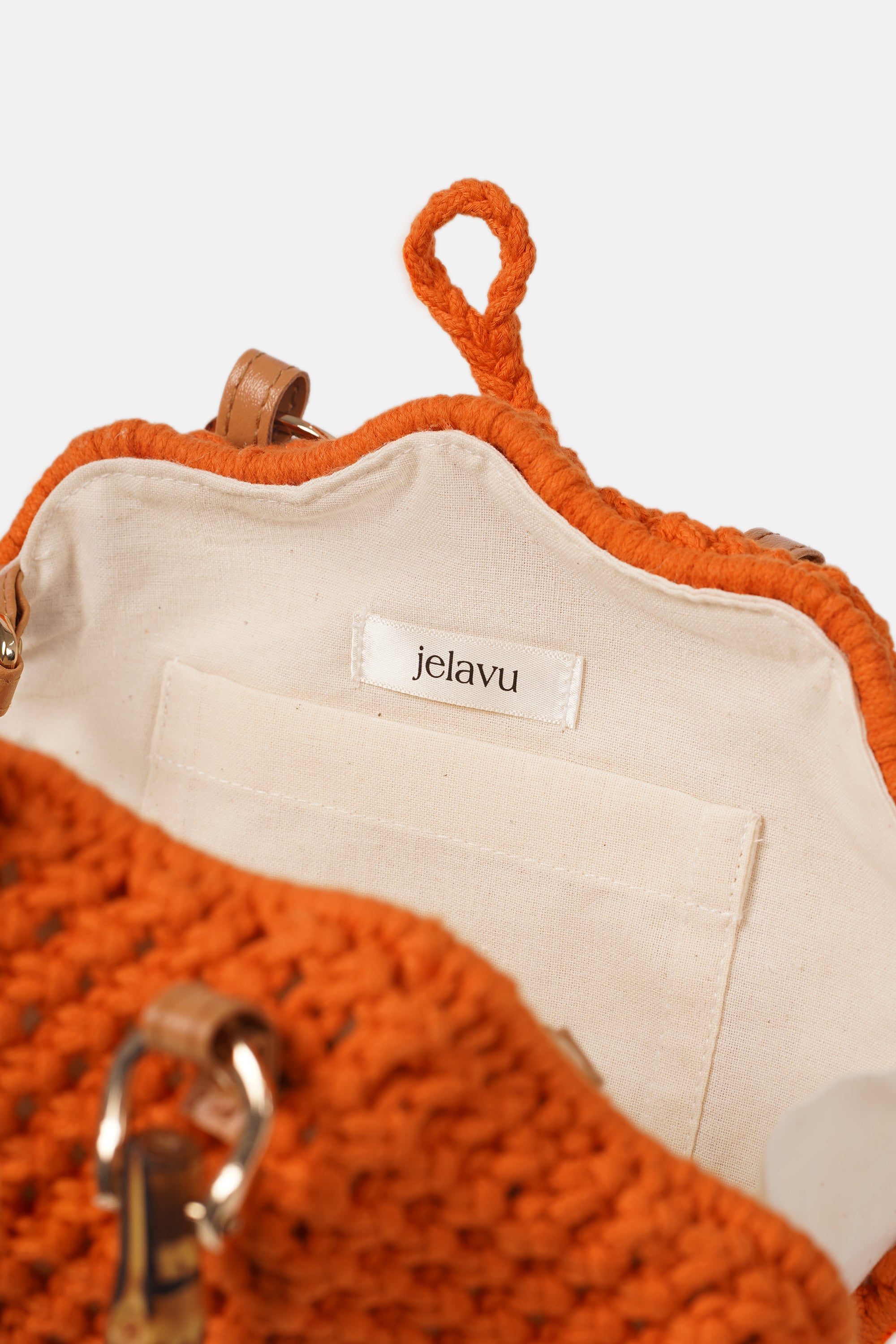 Jelavu - Venus Orange Crochet Shell Bag