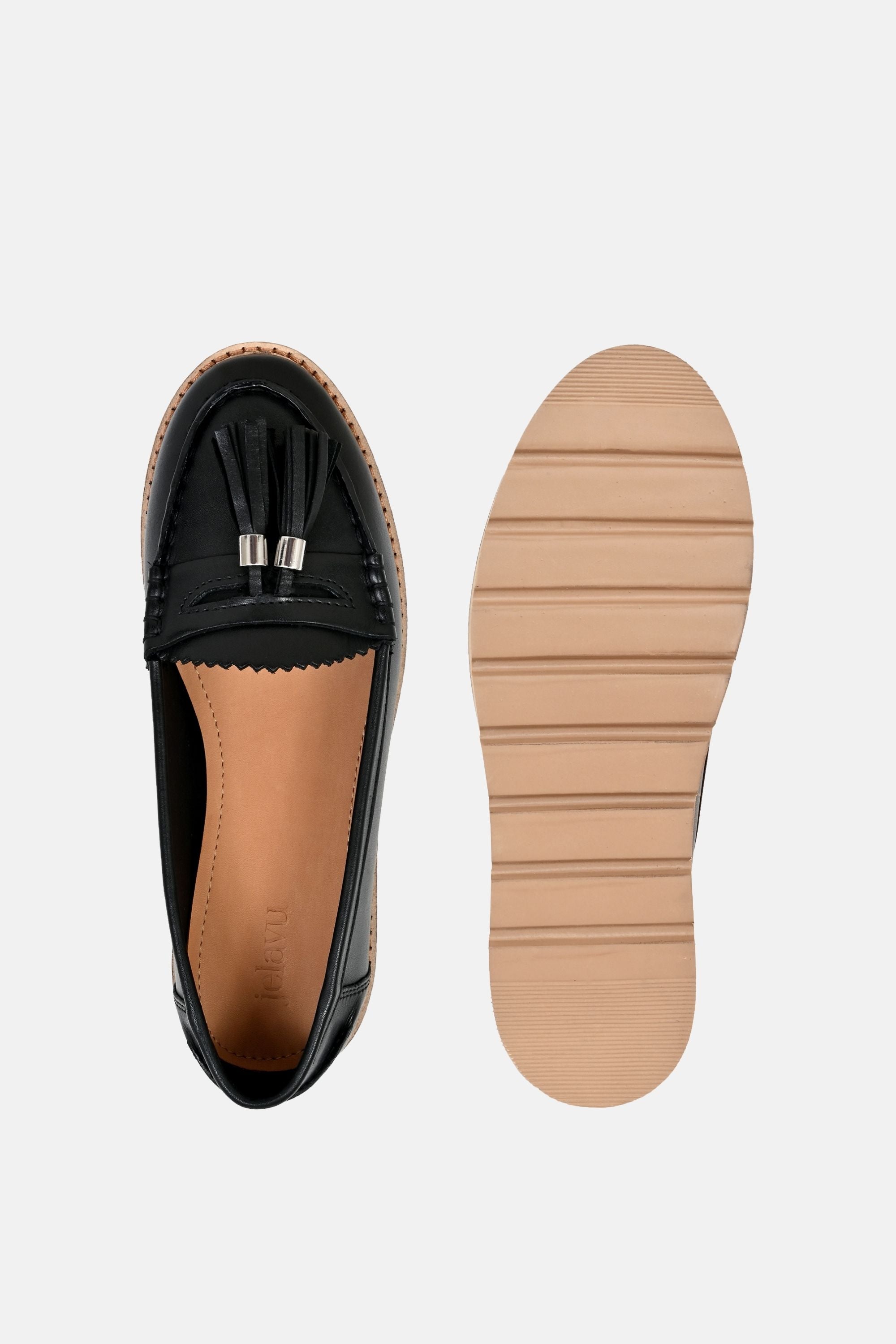 Jelavu Luna Black Leather Loafers