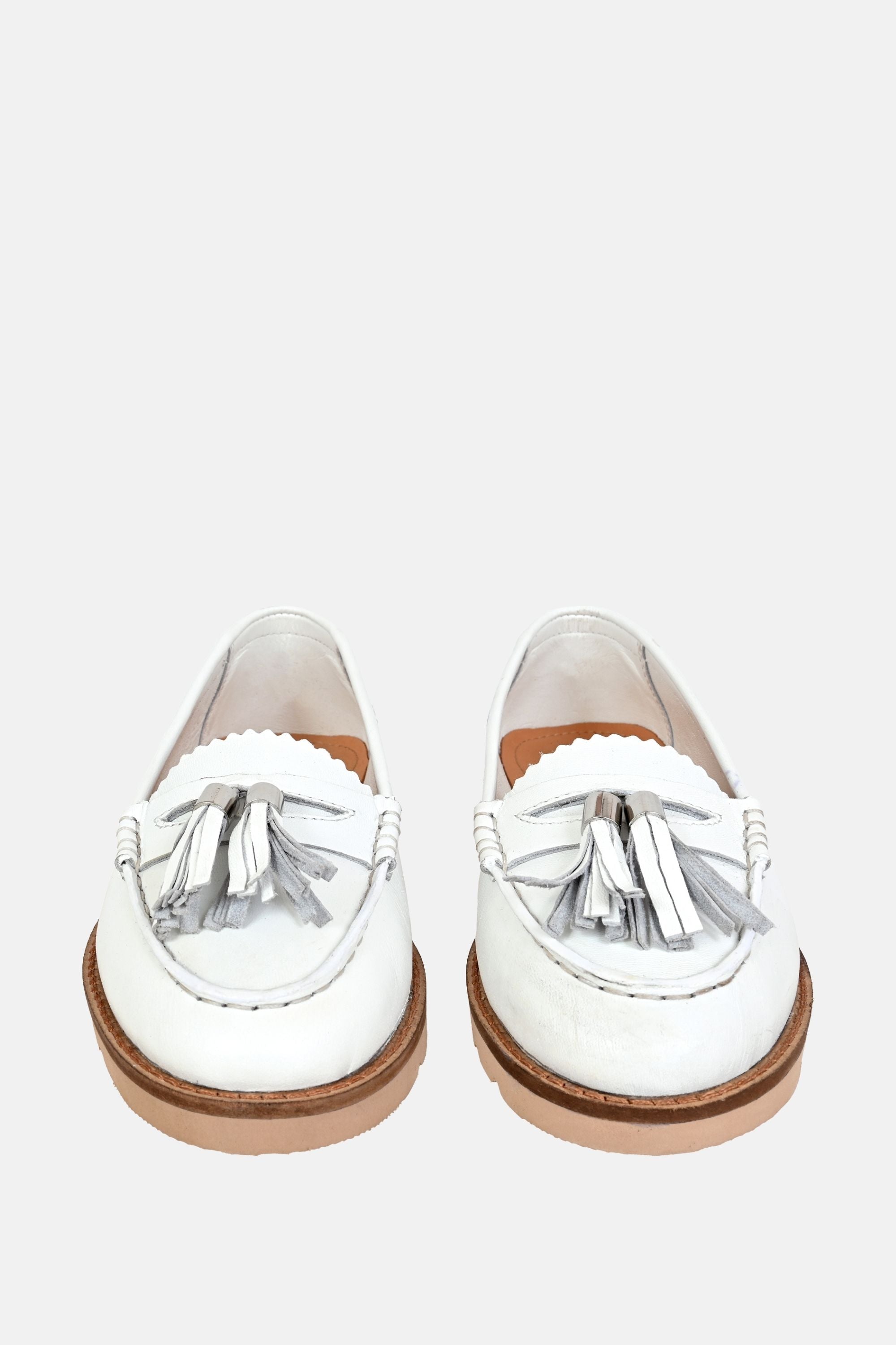 Jelavu Luna White Leather Loafers