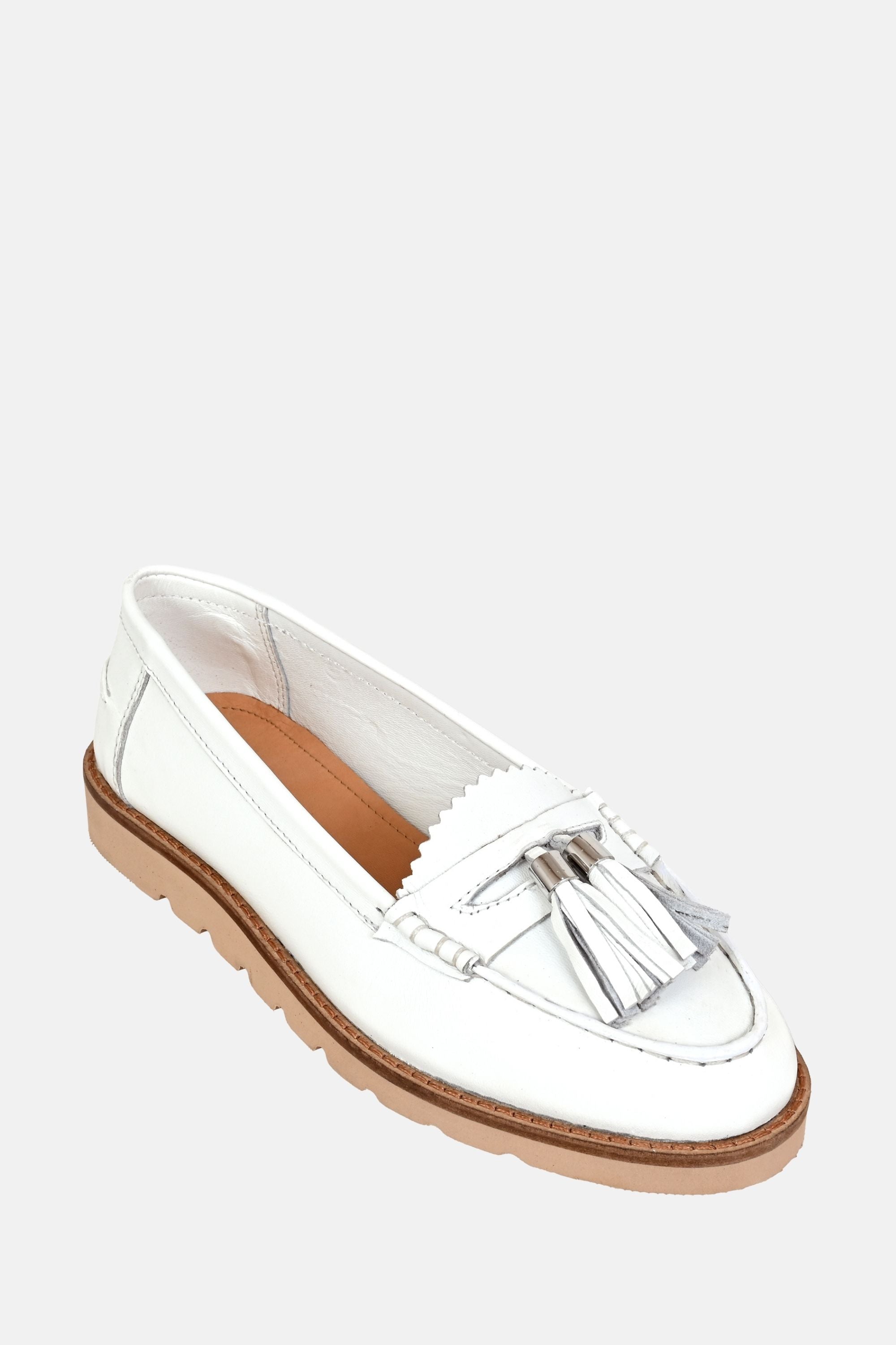 Jelavu Luna White Leather Loafers