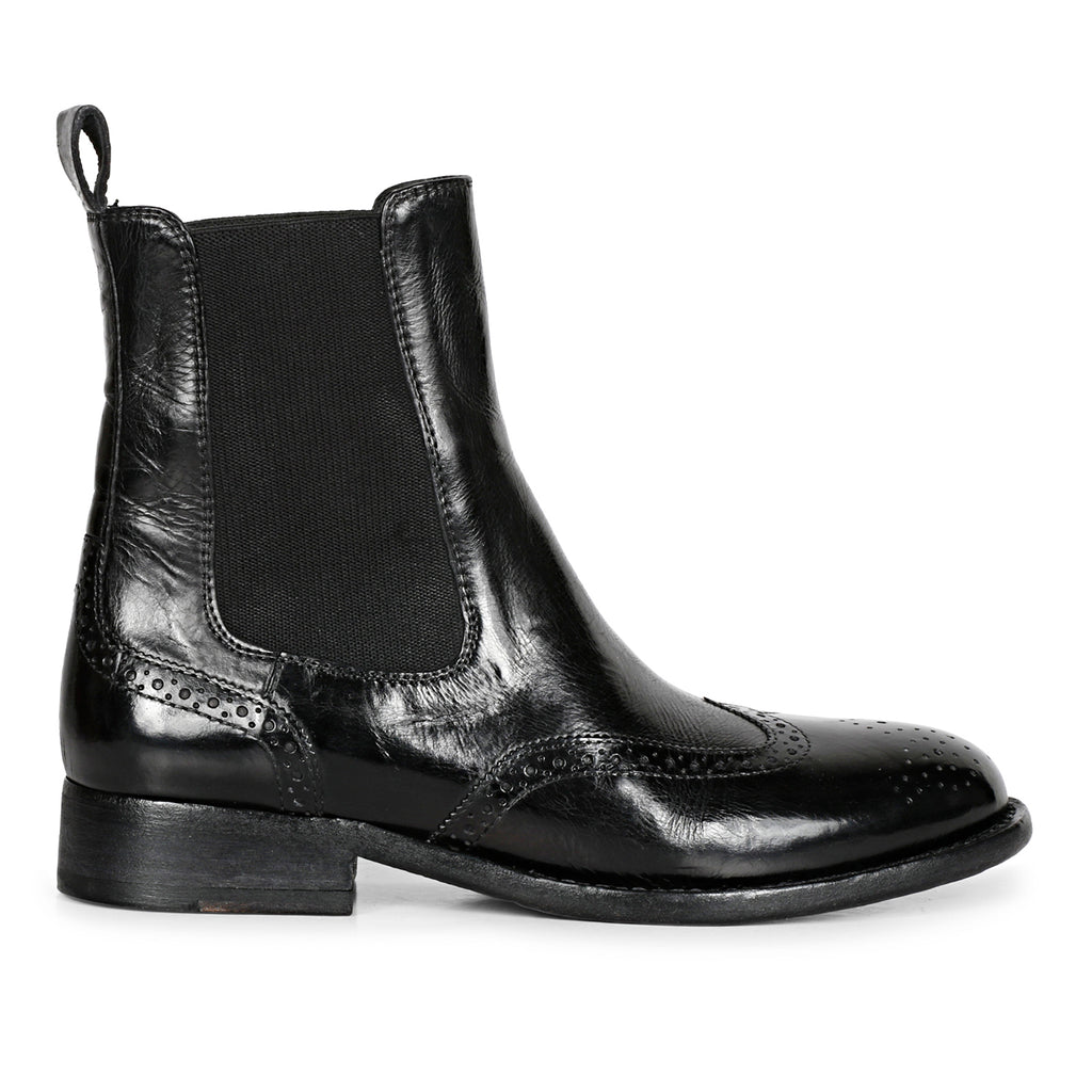 Santina Black Leather Ankle Boots | Saint G