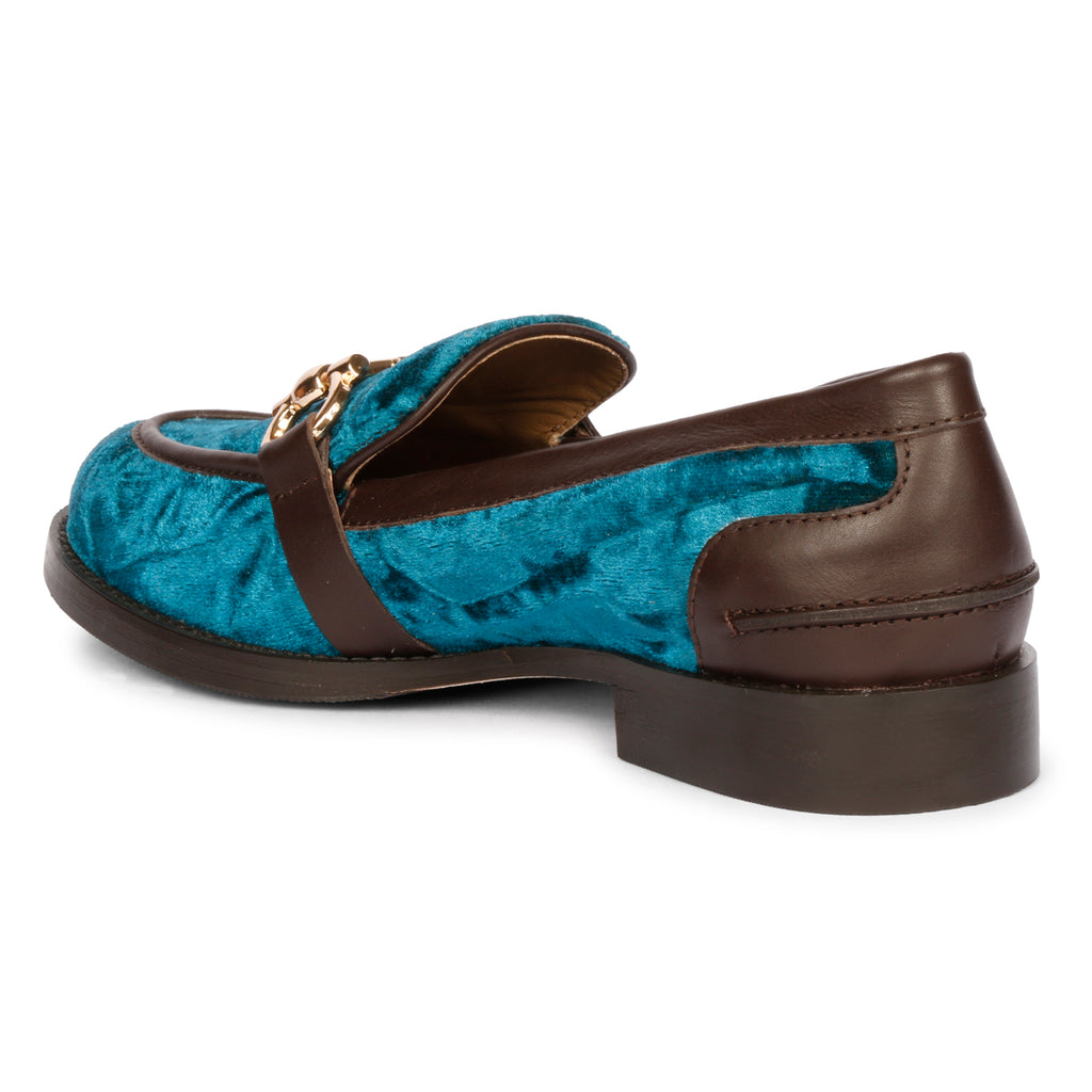 Cinzia Green Velvet Leather Moccasin | Future Brands Group