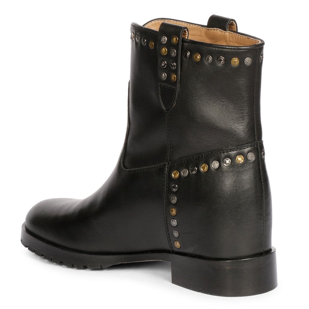 Noemi Black Leather Ankle Boots | Saint G