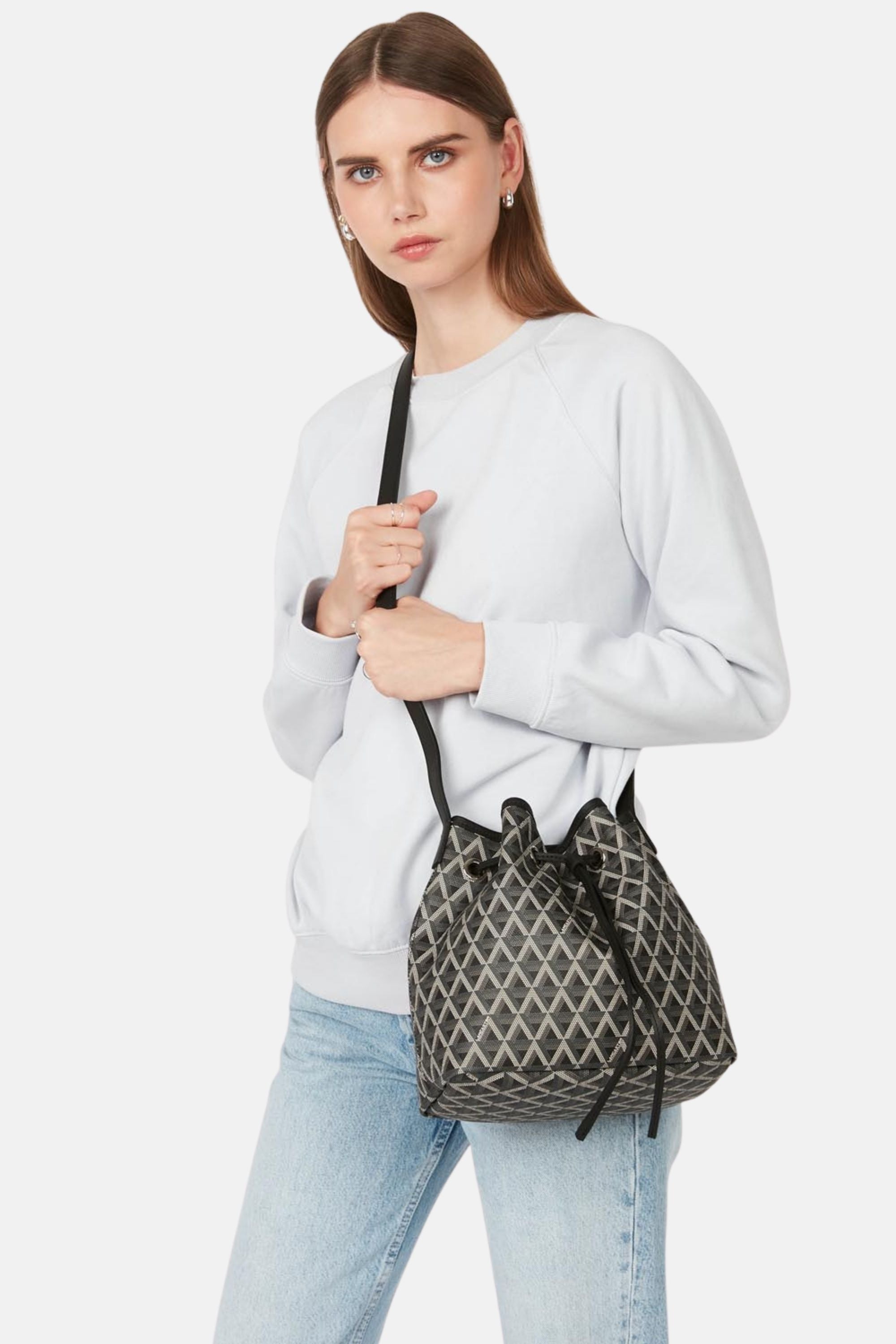 Lancaster Drawstring Bucket Bag Ikon Noir