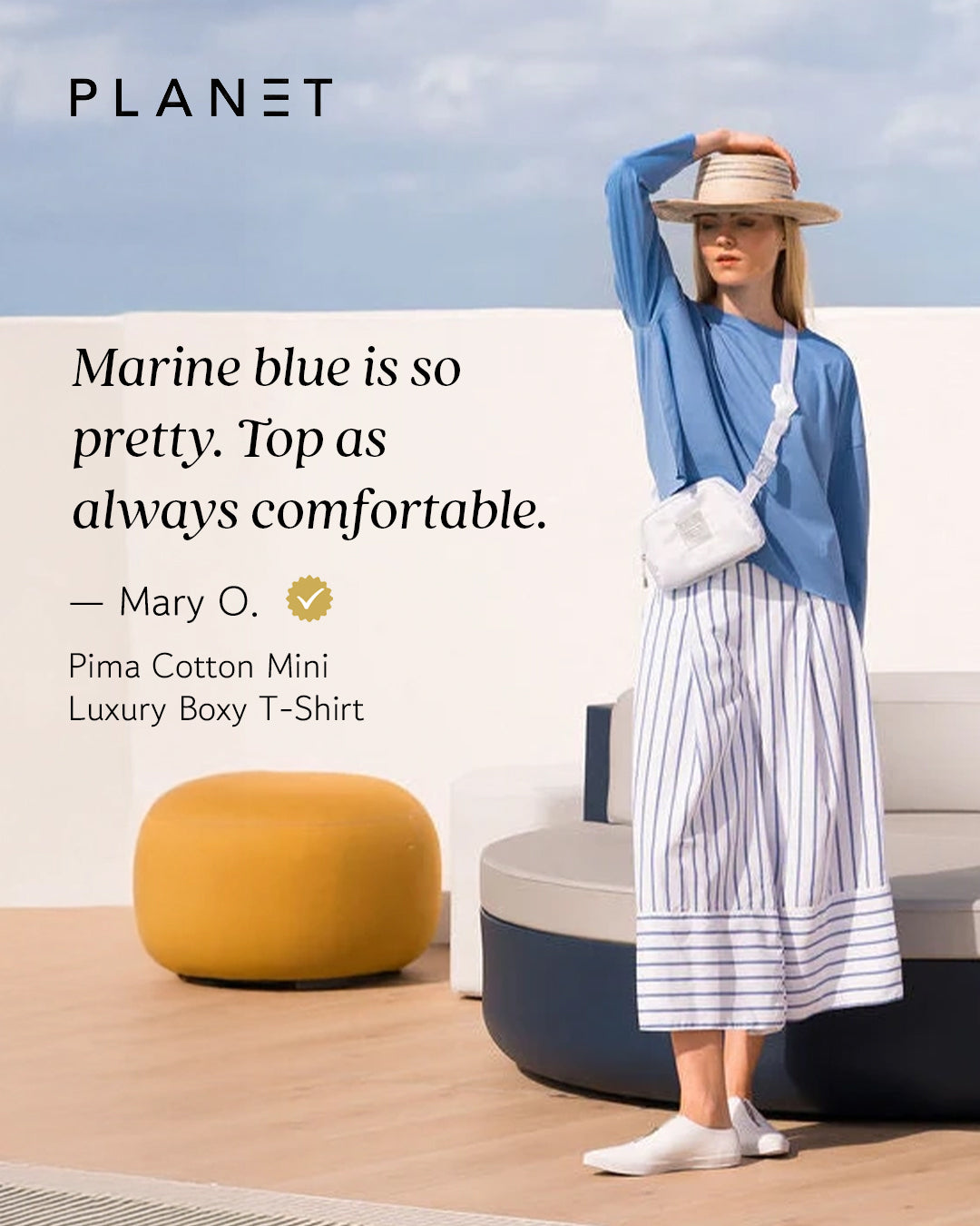 Pima Cotton Mini Luxury Boxy T-Shirt - Grenadine