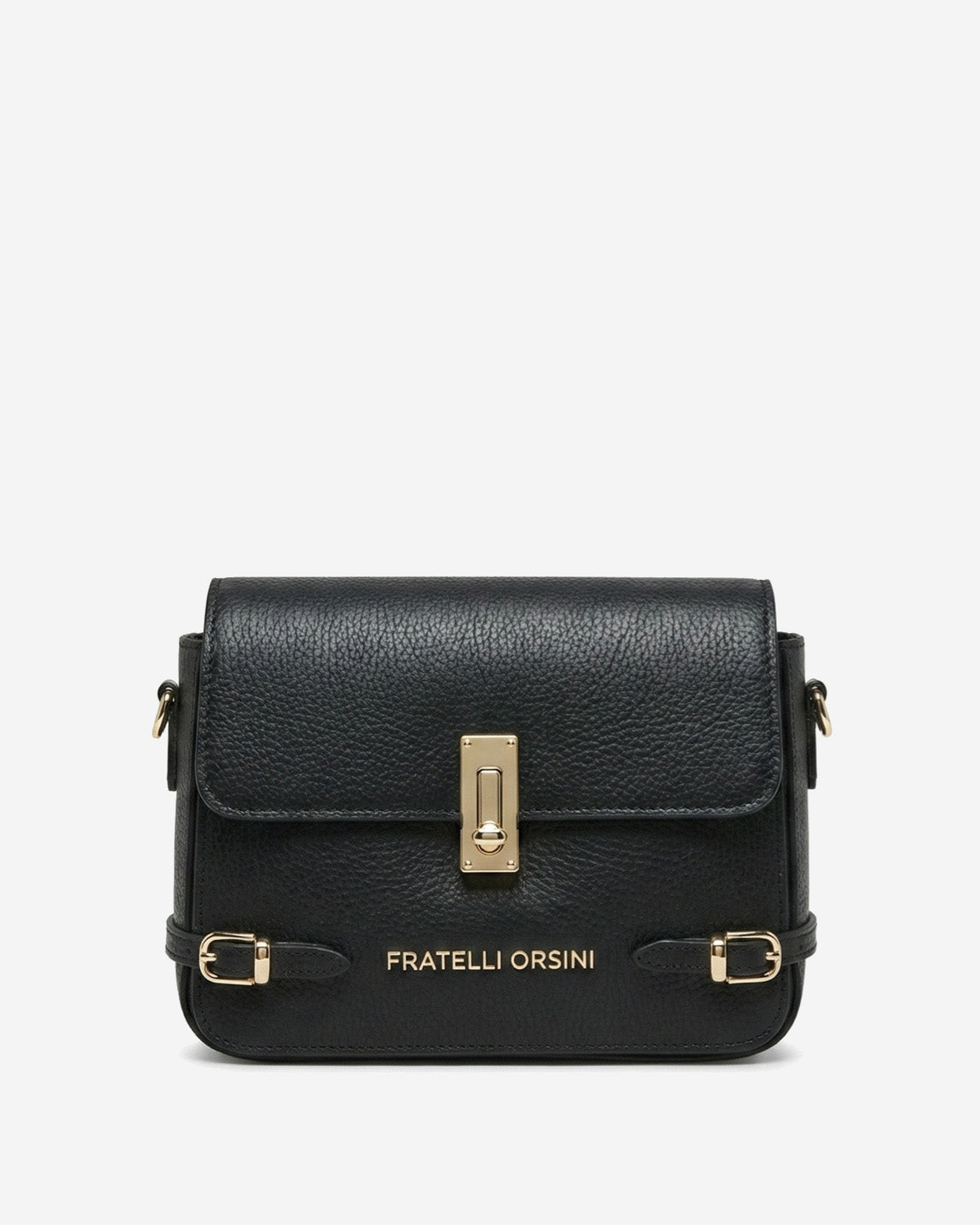 Mirella (black) - Italian calf leather women's crossbody bag (with shoulder strap)