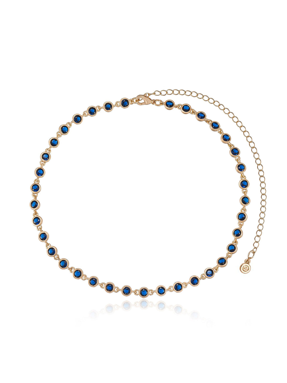 Crystal Disc and Link Necklace