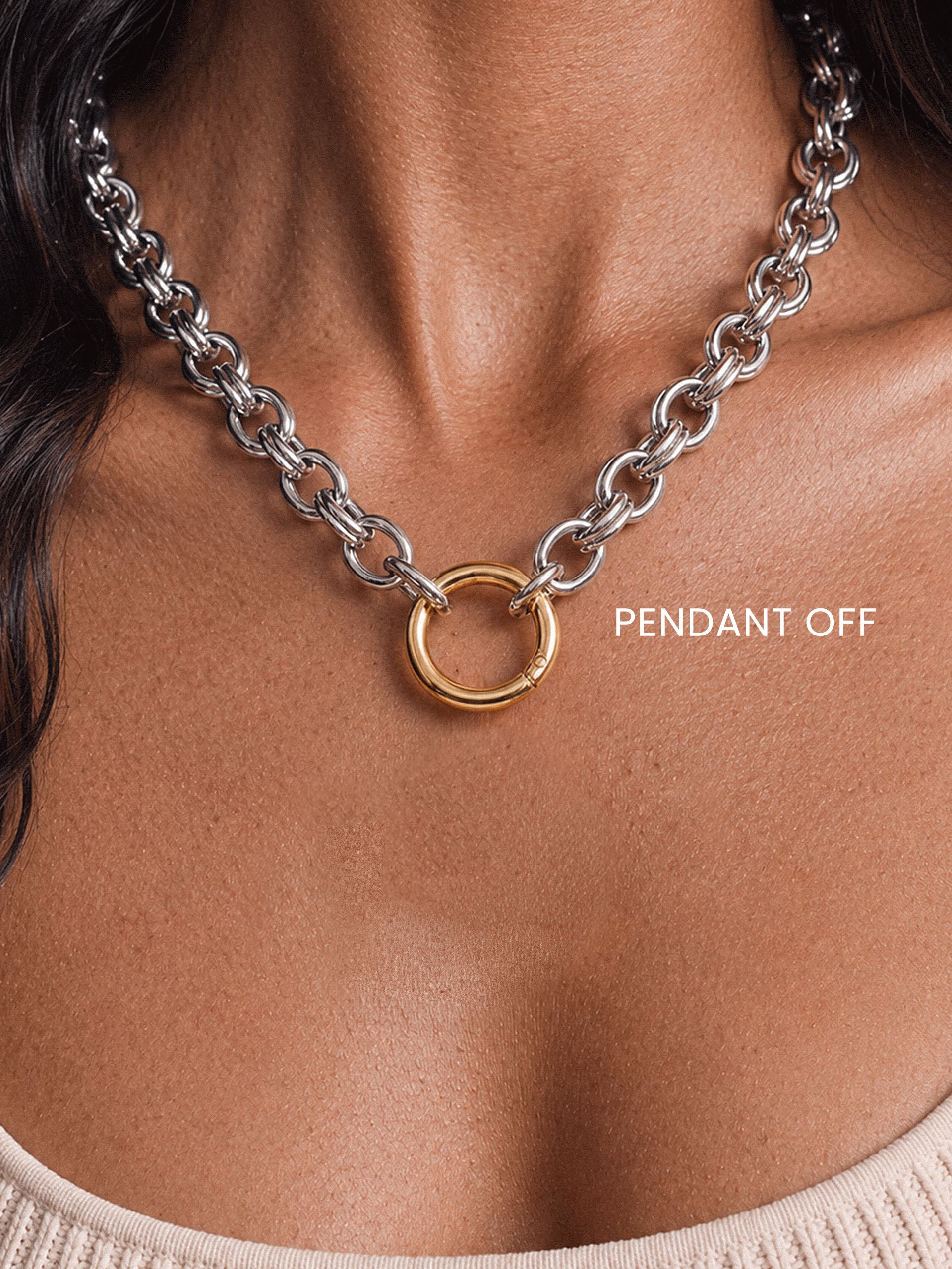 Locked in Mixed Metal Necklace