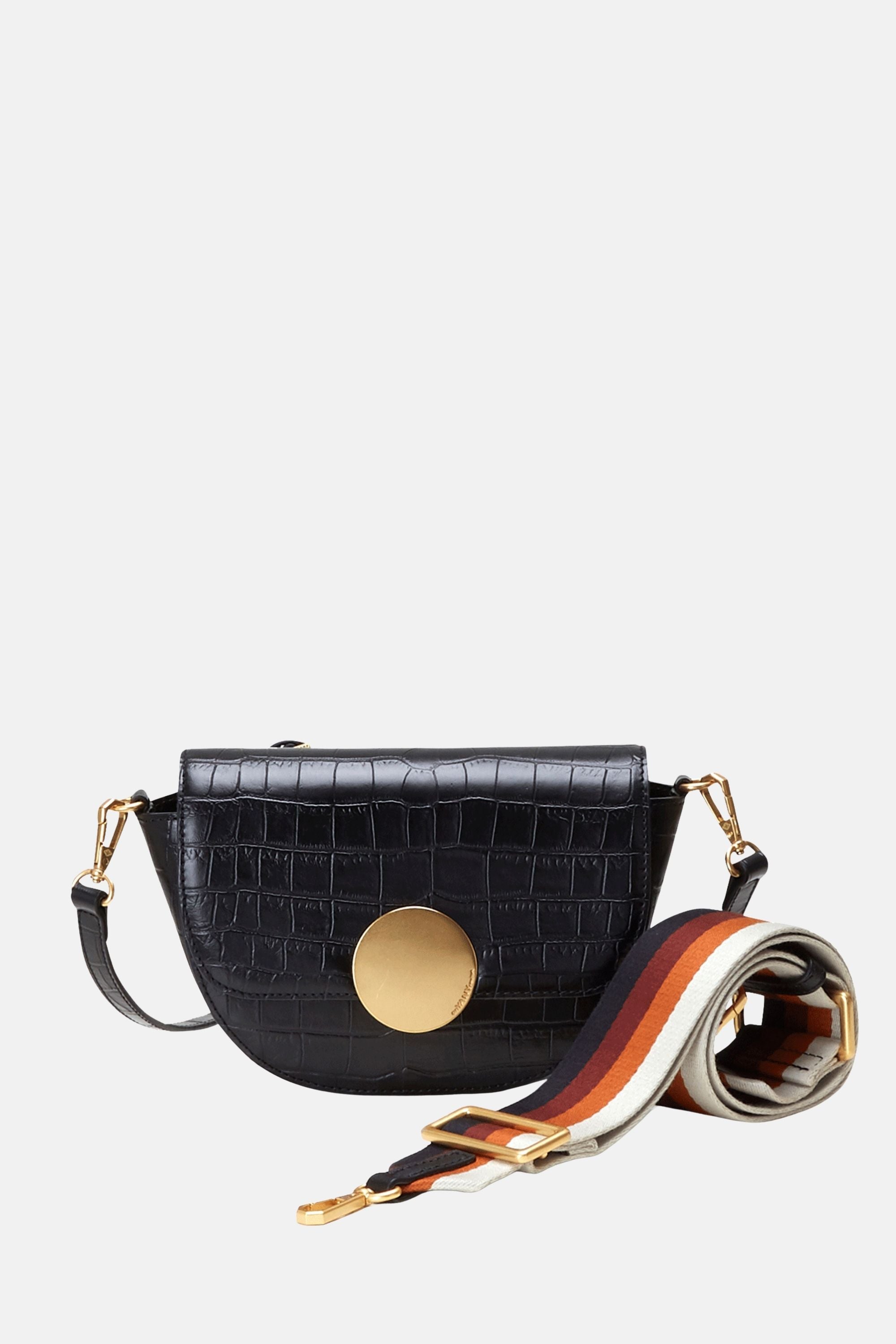 Oryany - Lottie Croco Crossbody Small Handbags - Black / One size