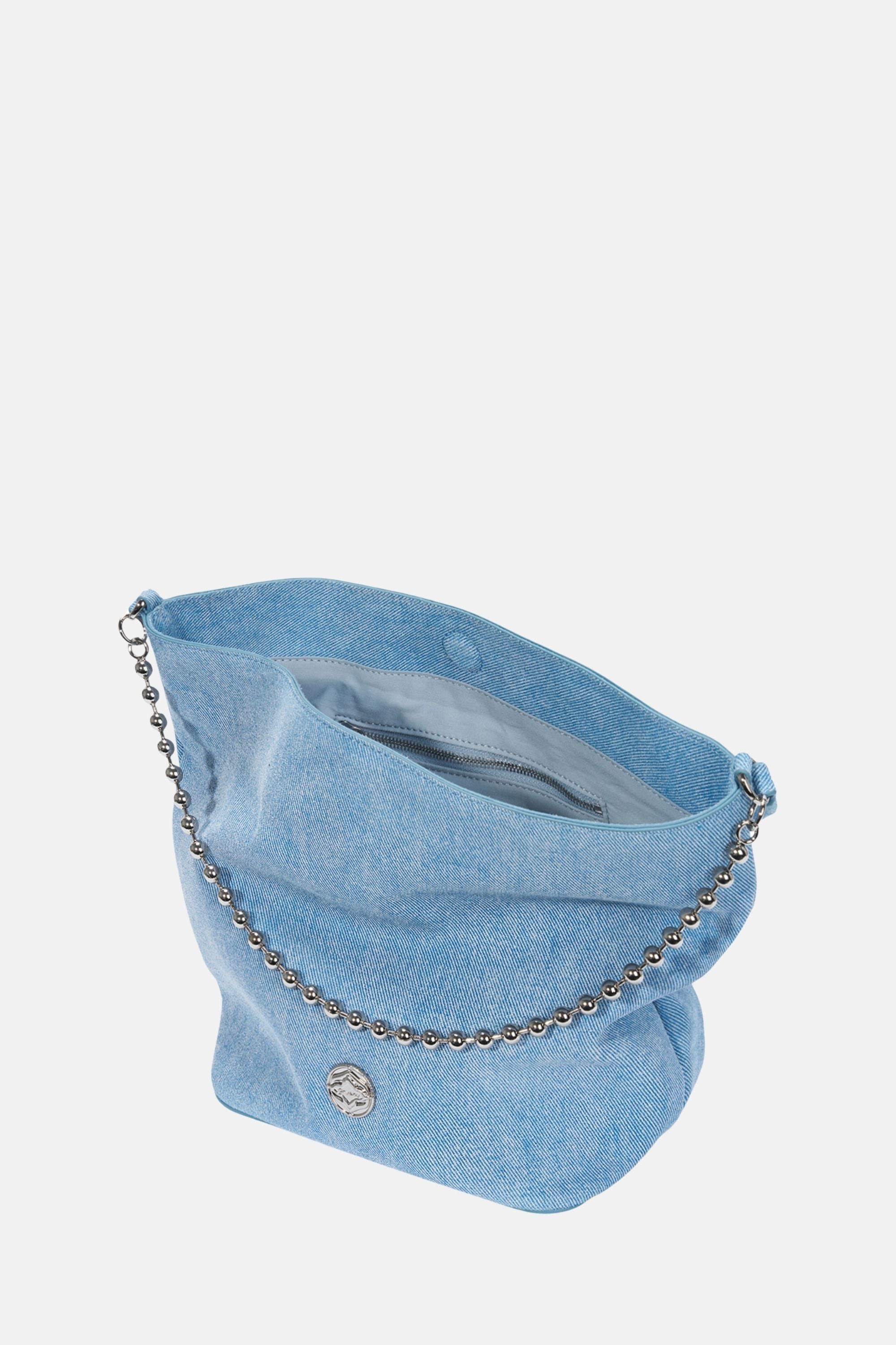 Ball Chain Bucket Bag - Denim Blue / One size
