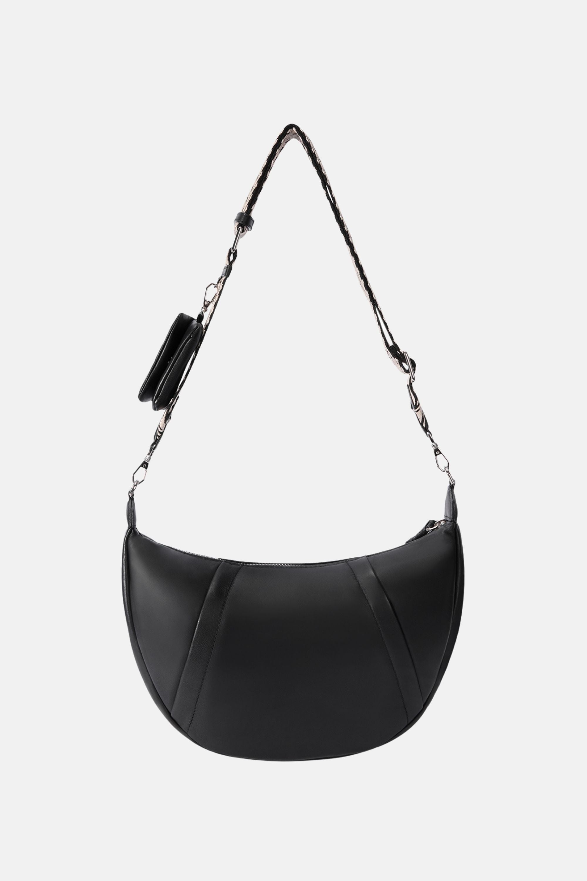Oryany - Banana Leather M Crossbody Handbags - BLACK / One size
