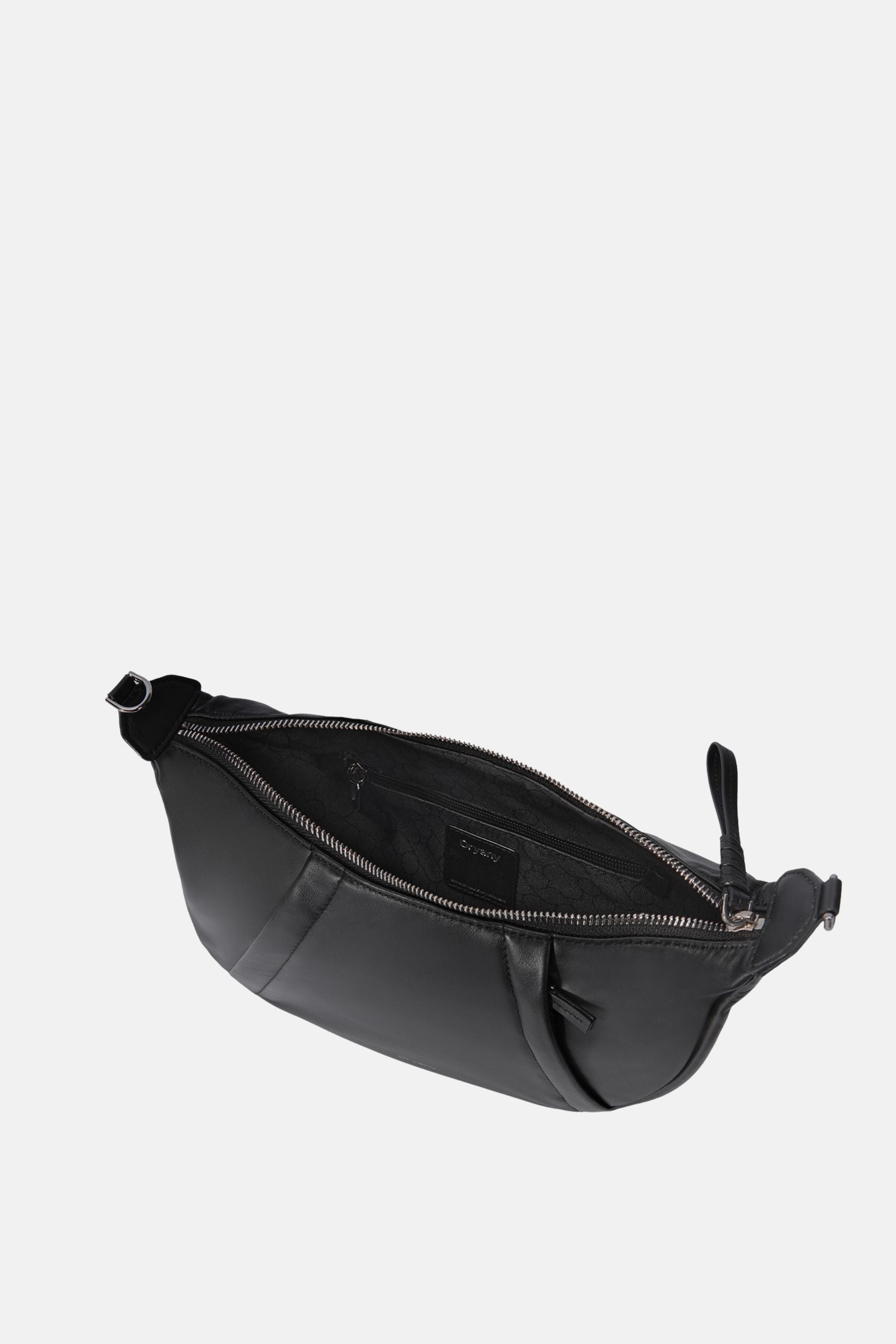 Oryany - Banana Leather M Crossbody Handbags - BLACK / One size