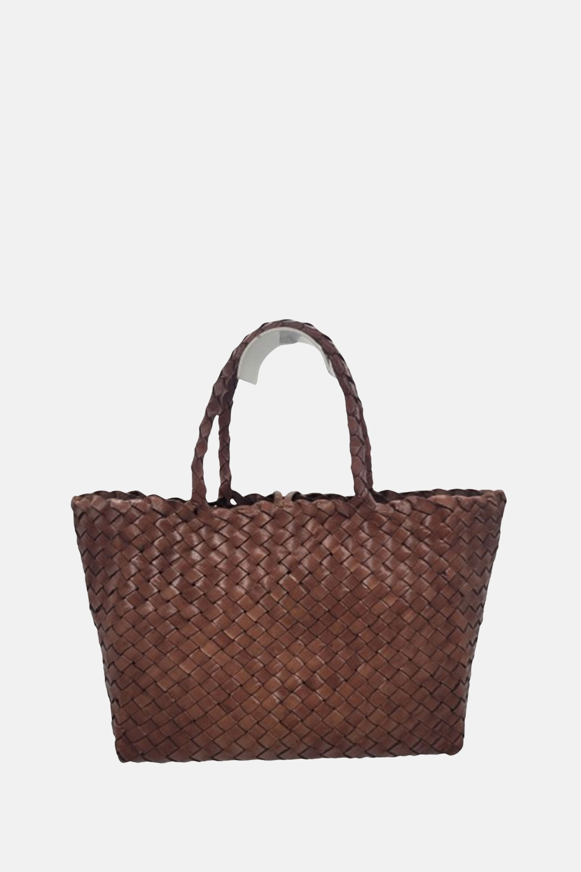 Oryany - Kayla Handwoven Leather Satchel Bag -– Small Satchel - Cafe Latte