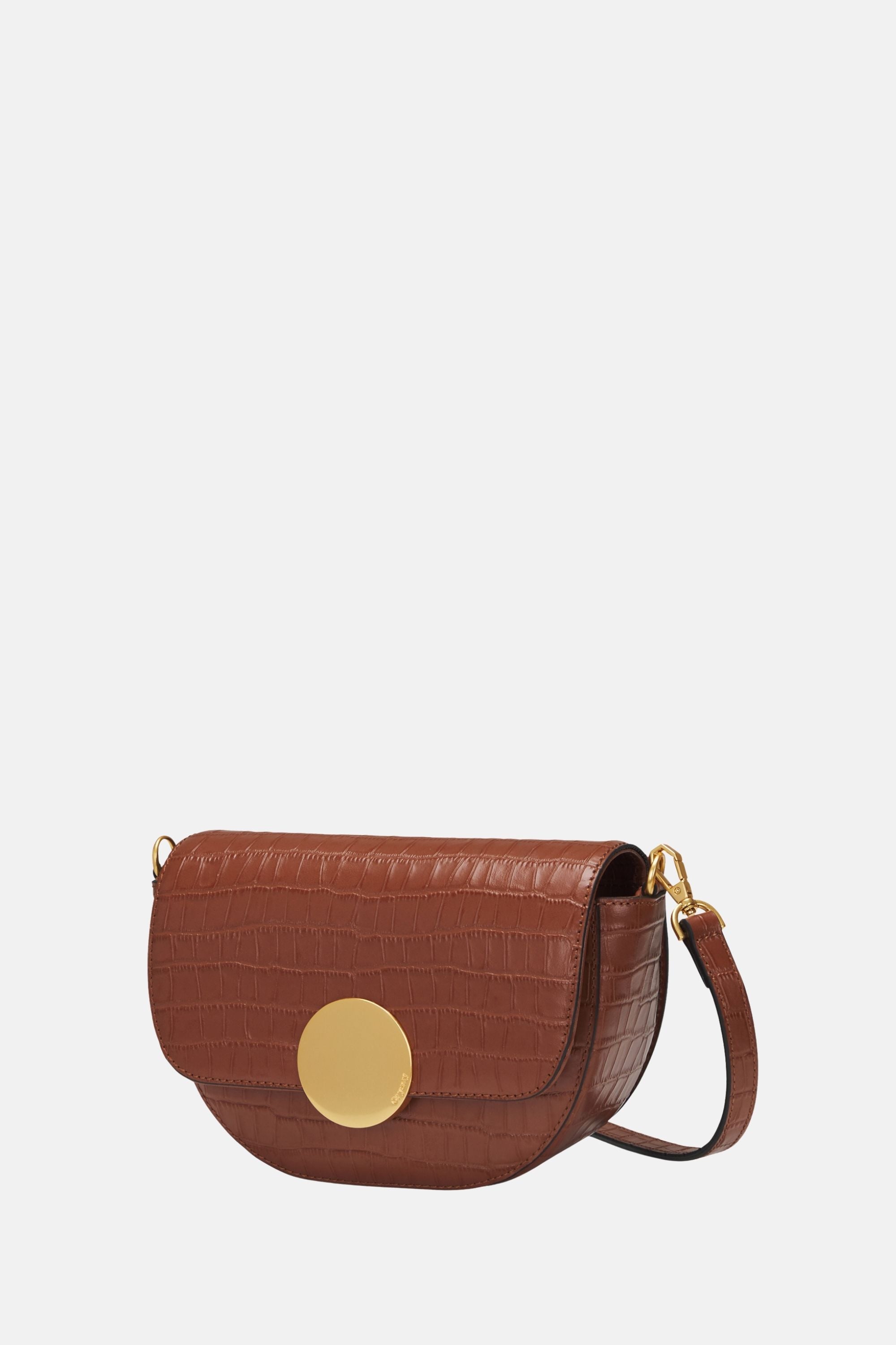 Oryany - Lottie Croco Saddle Crossbody - Small - Toffee Tan Leather
