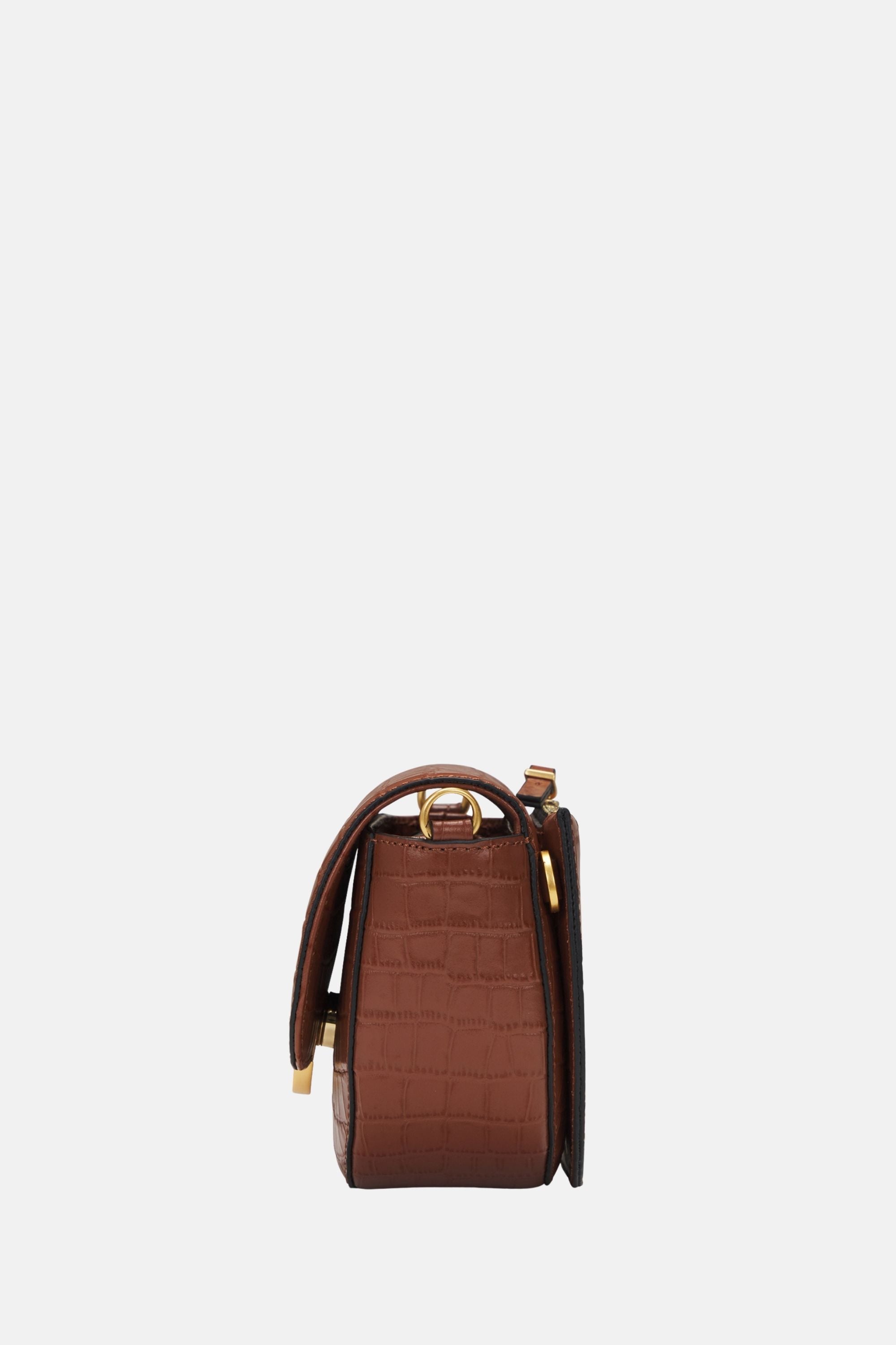 Oryany - Lottie Croco Saddle Crossbody - Small - Toffee Tan Leather