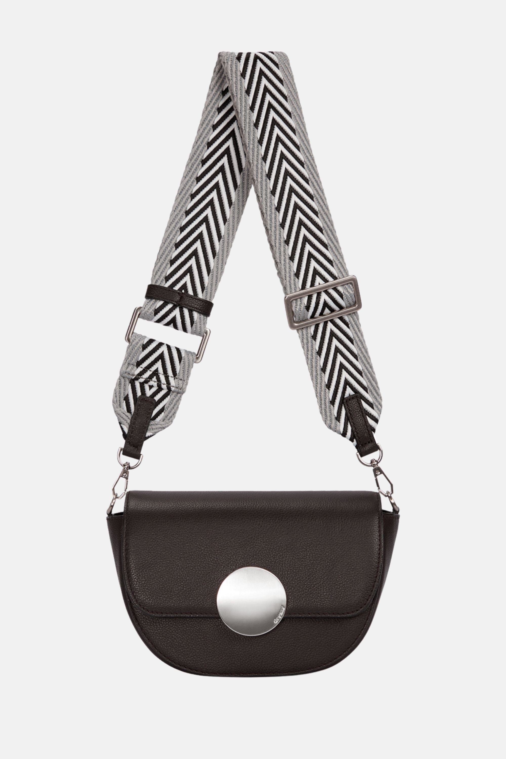 Oryany - Lottie Saddle Crossbody Small Handbags - Dark Chocolate Leather