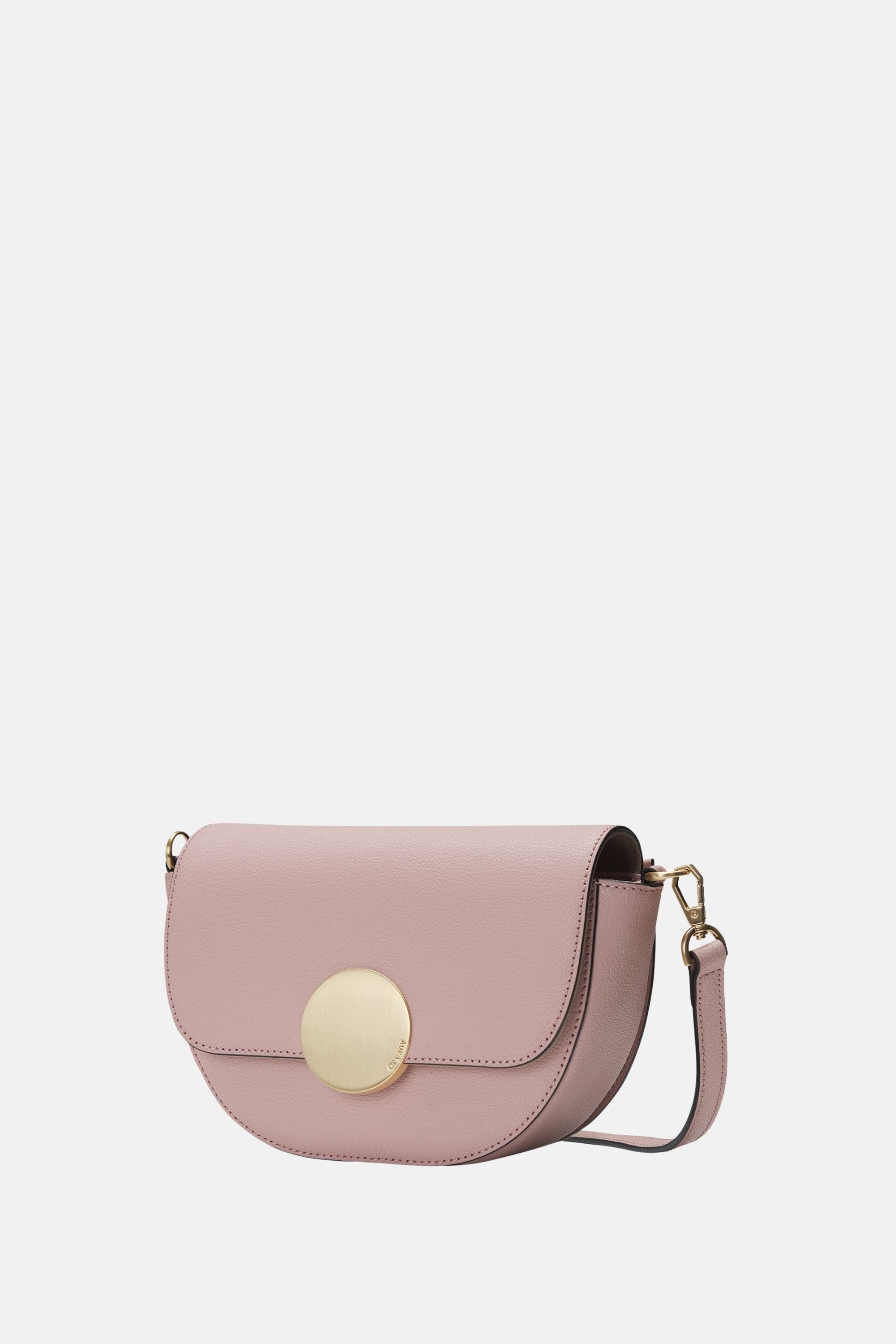 Oryany - Lottie Saddle Crossbody Small Handbags - Vintage Pink Leather