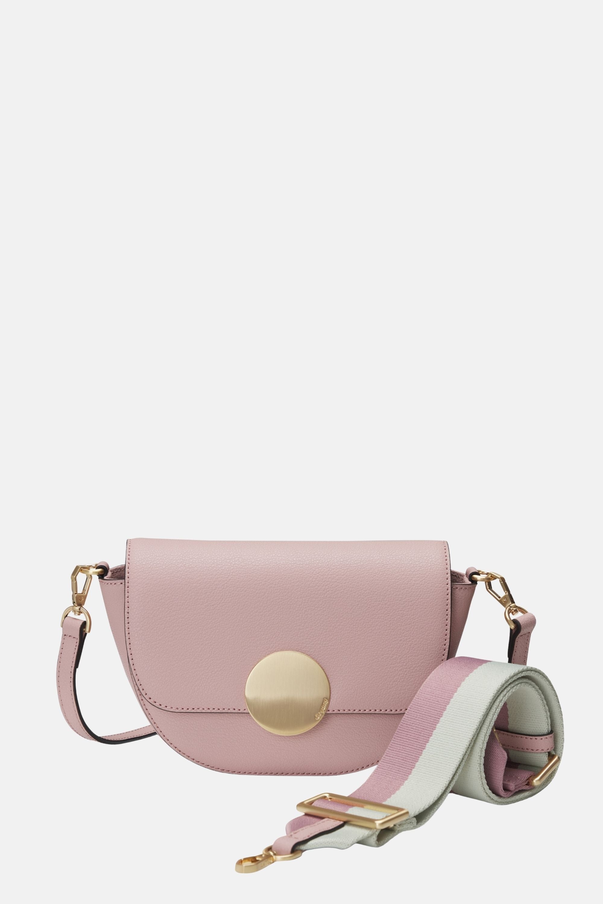 Oryany - Lottie Saddle Crossbody Small Handbags - Vintage Pink Leather