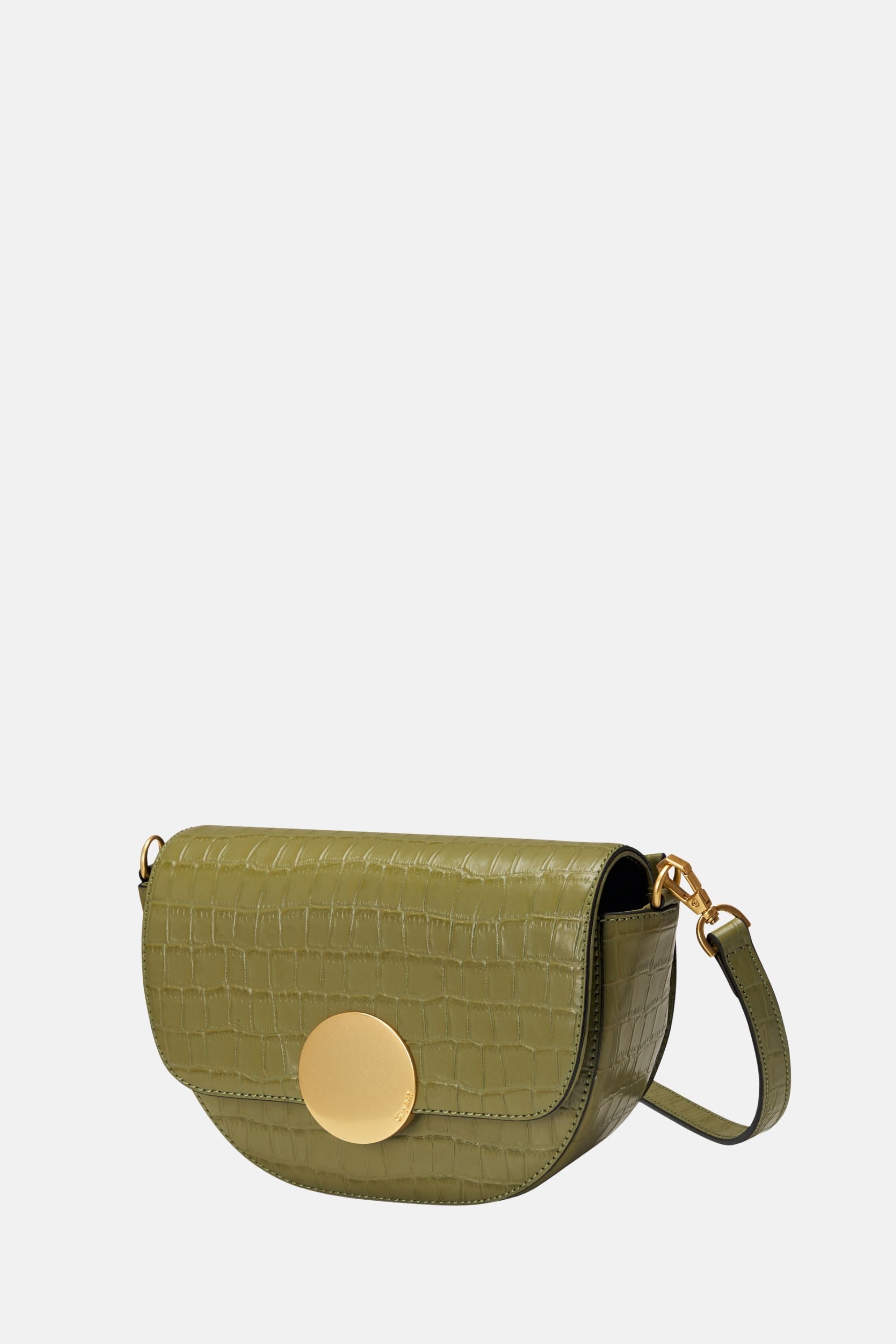 Oryany - Lottie Croco Saddle Crossbody - Small - Leaf Olive Leather