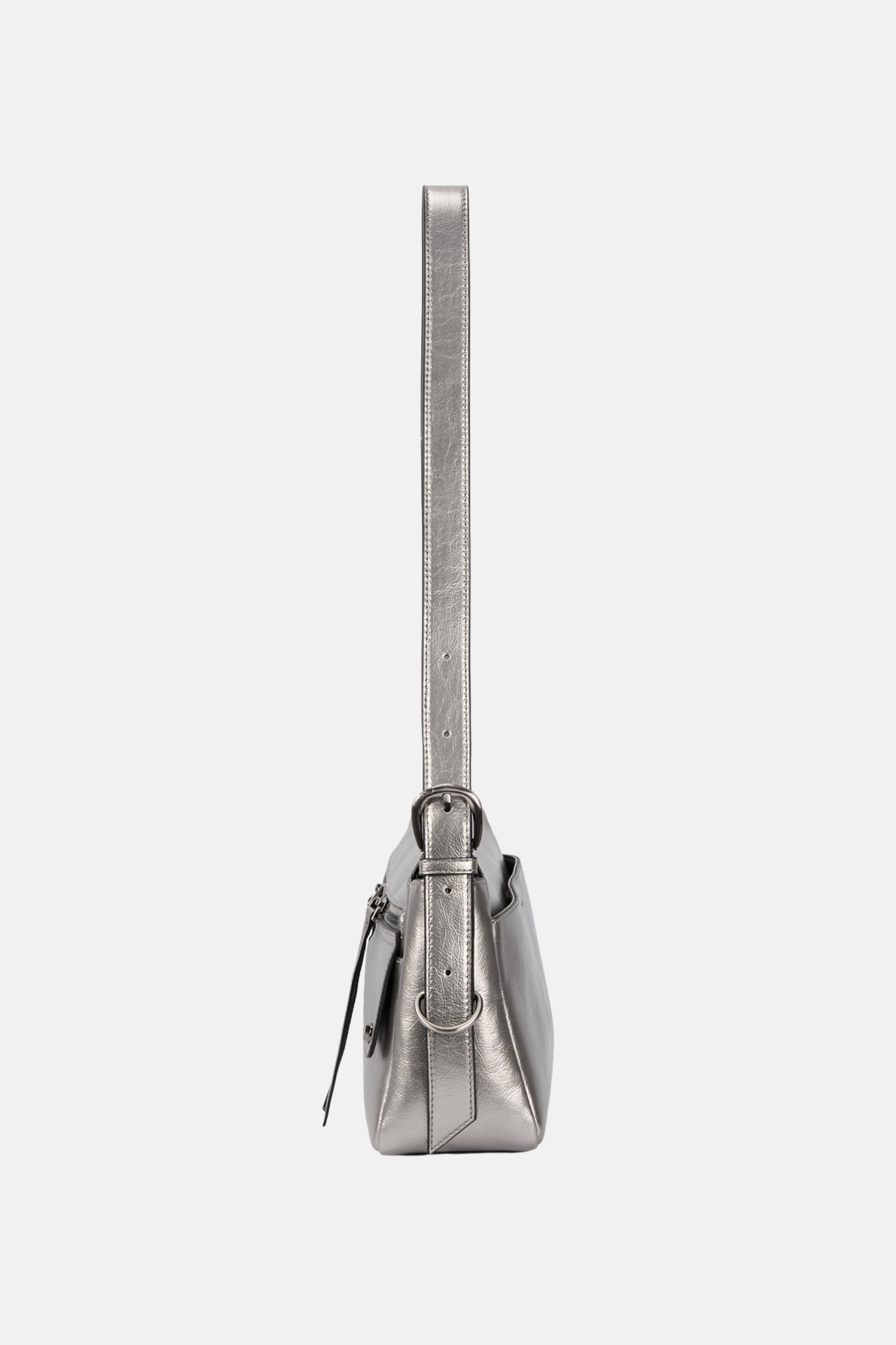 Oryany - Moto Shoulder Medium Should Bag Handbags - Pewter / One size