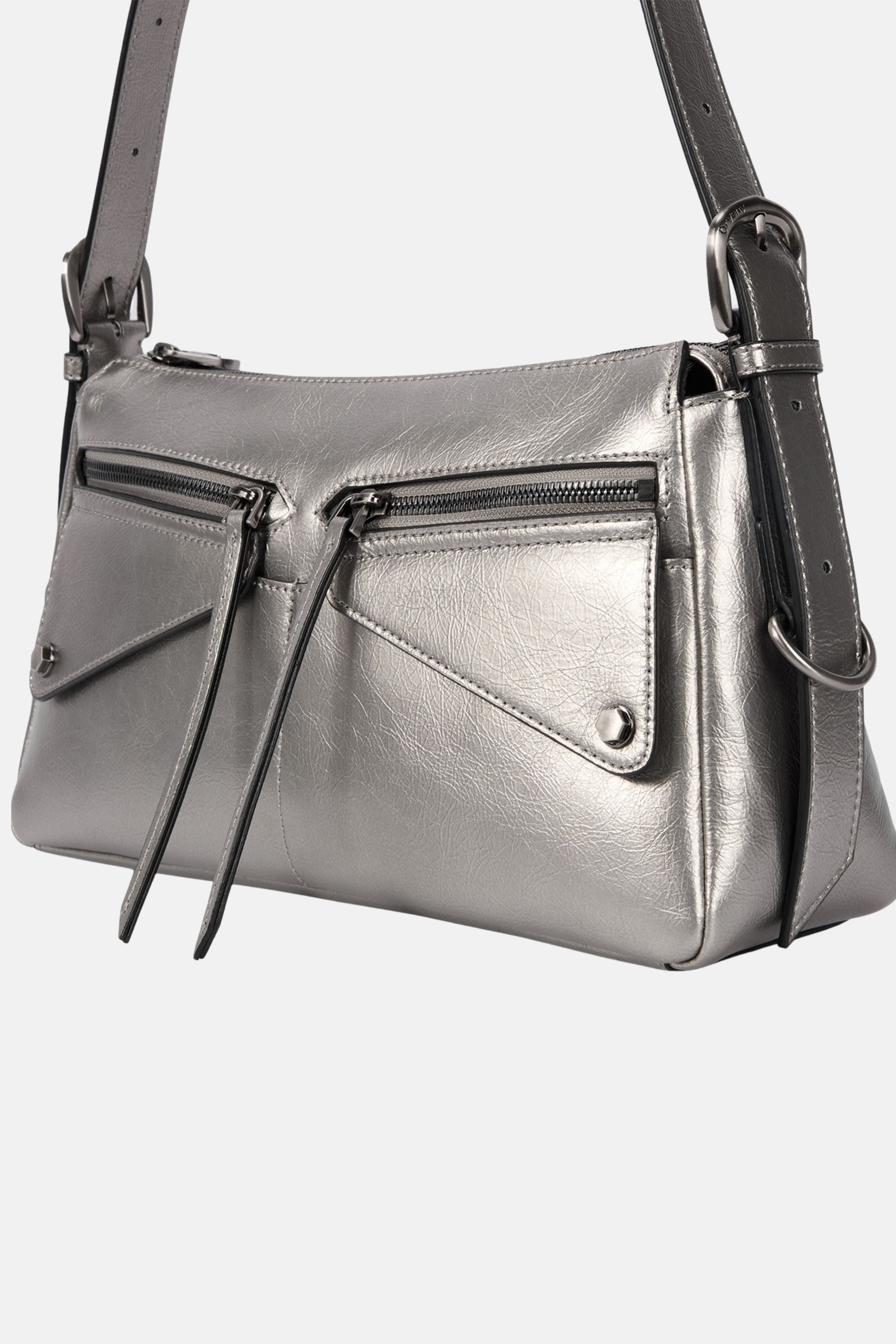 Oryany - Moto Shoulder Medium Should Bag Handbags - Pewter / One size