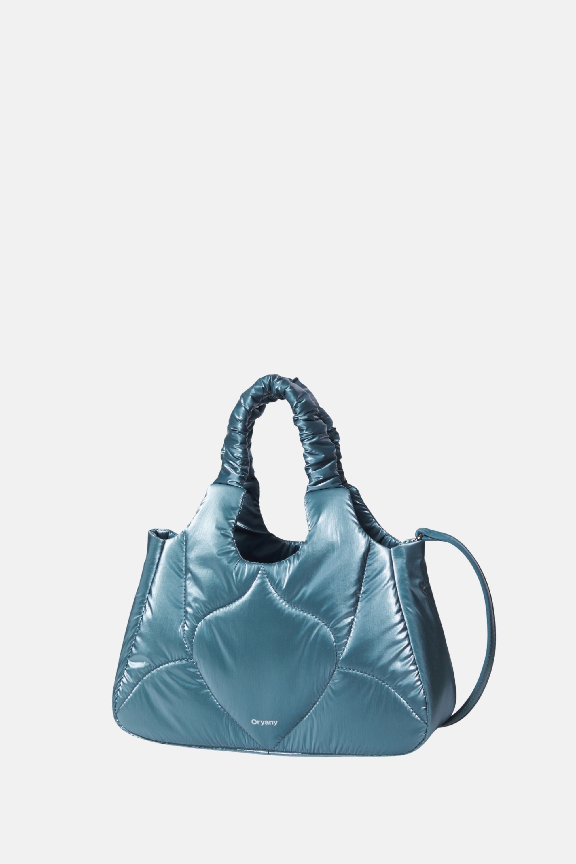 Oryany - Half Moroccan Padding Crossbody Medium Satchel Handbags - Blue Silver / One size