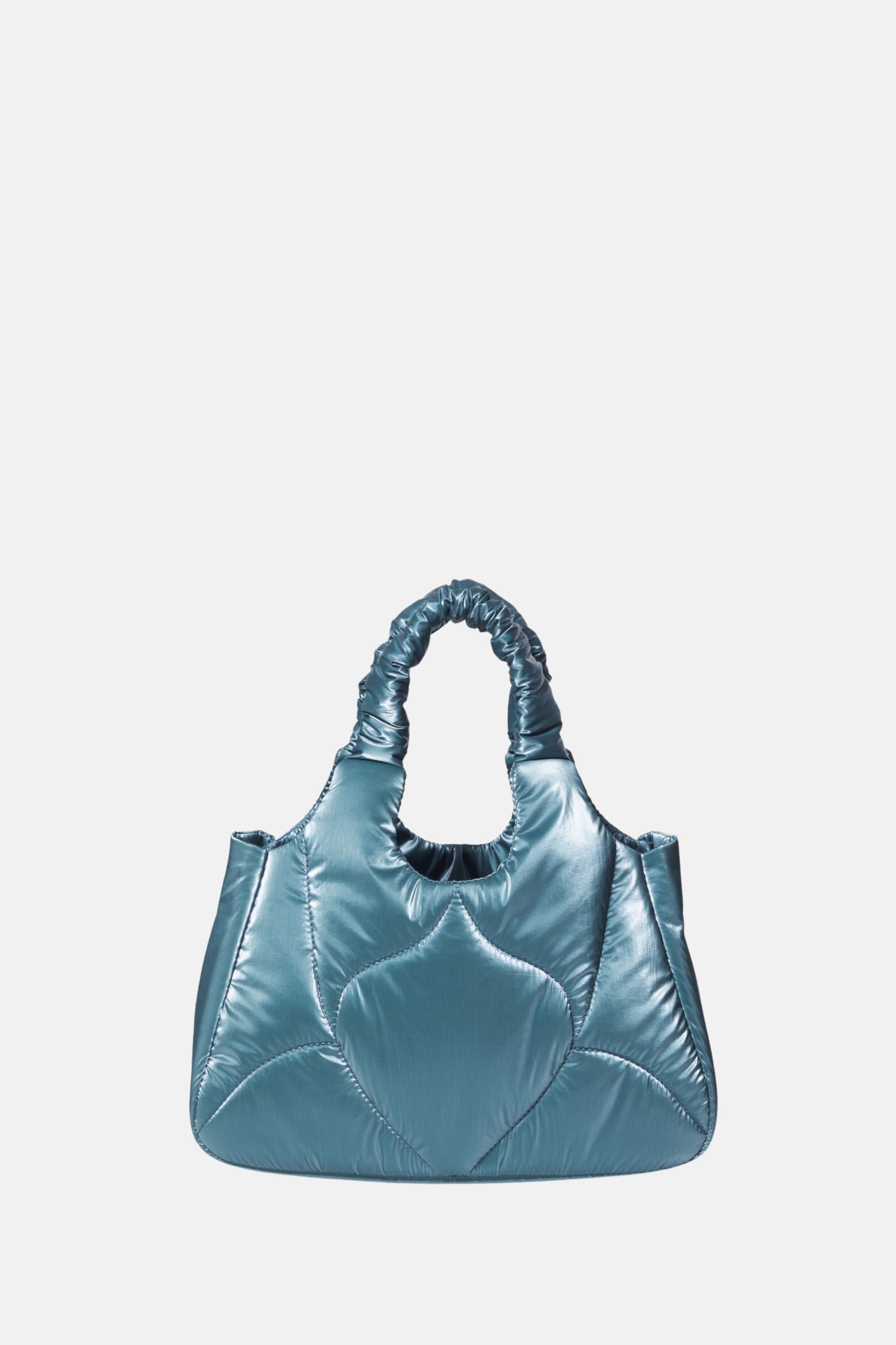 Oryany - Half Moroccan Padding Crossbody Medium Satchel Handbags - Blue Silver / One size