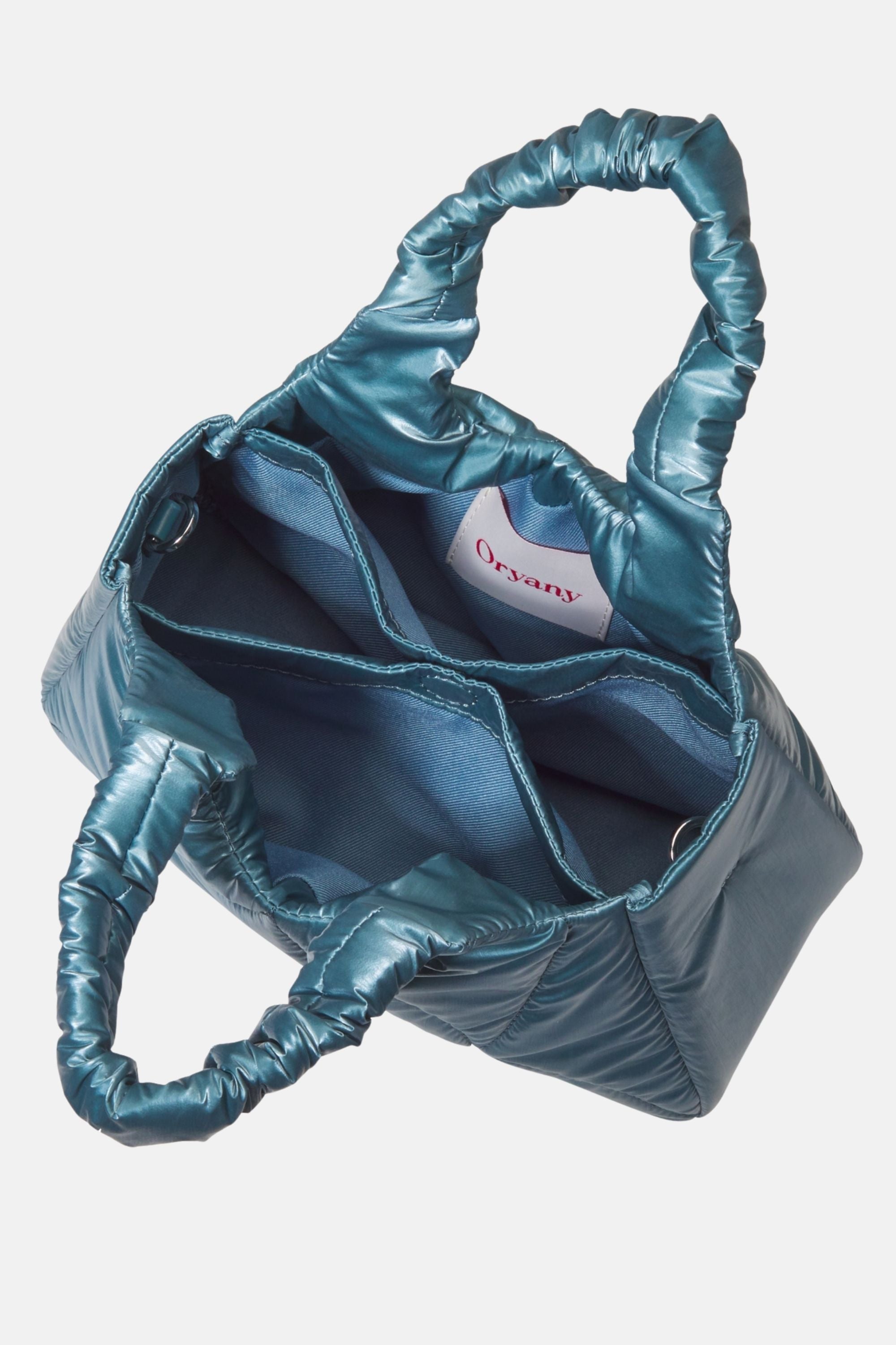 Oryany - Half Moroccan Padding Crossbody Medium Satchel Handbags - Blue Silver / One size
