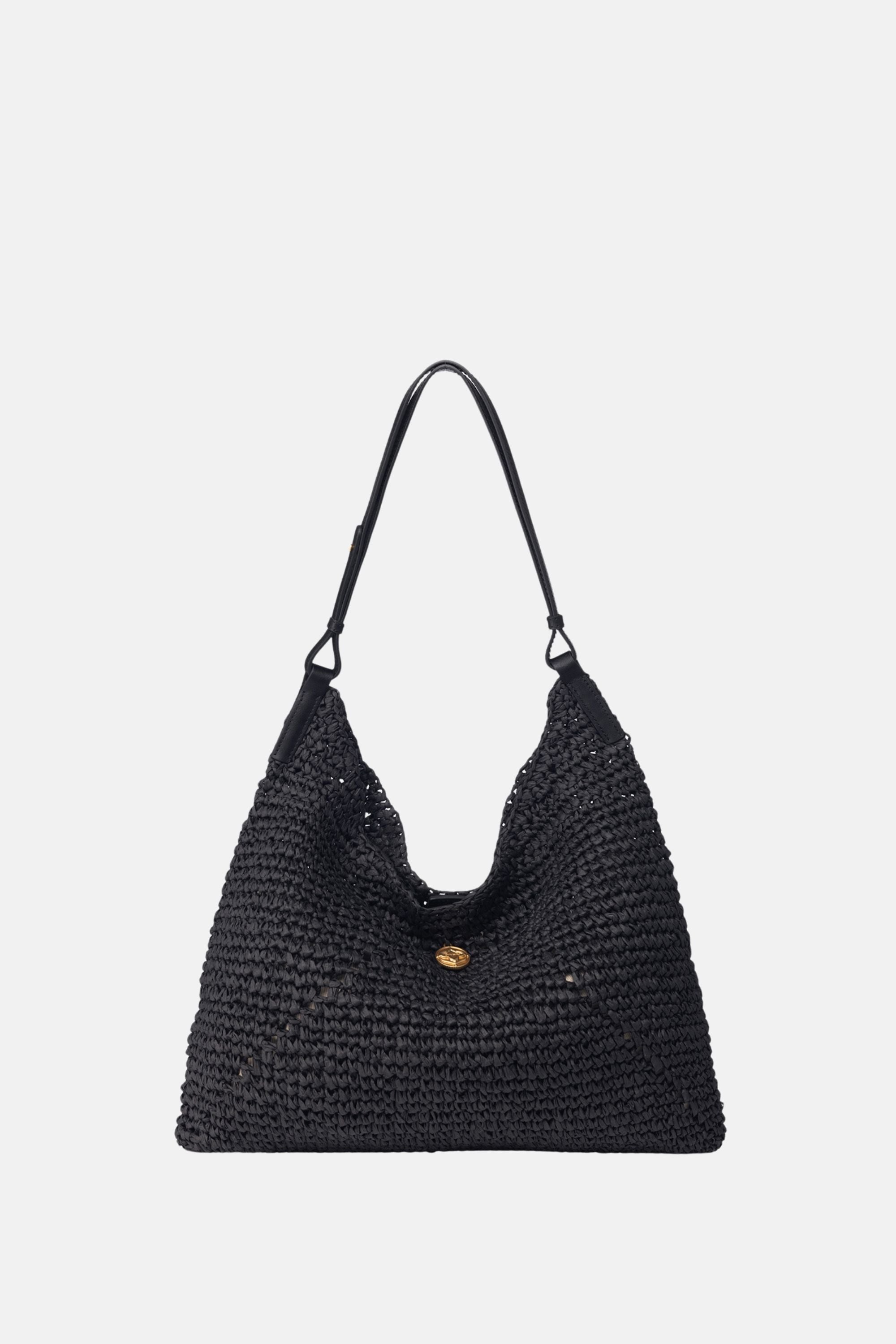 Oryany - Raffia Triangle Women's Shoulder Bags - Black