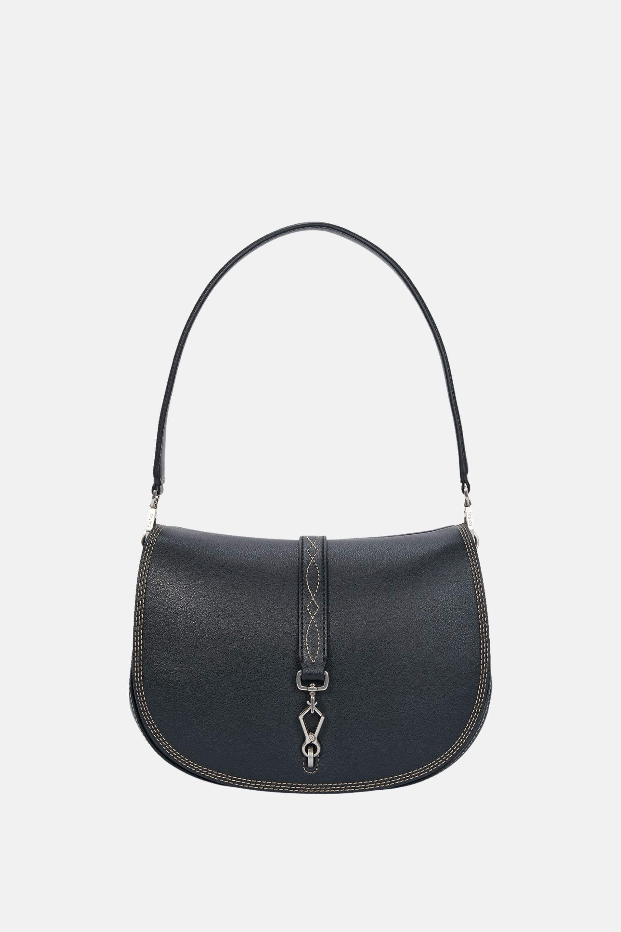 Oryany - Western Stitch Saddle Bag - Black Leather