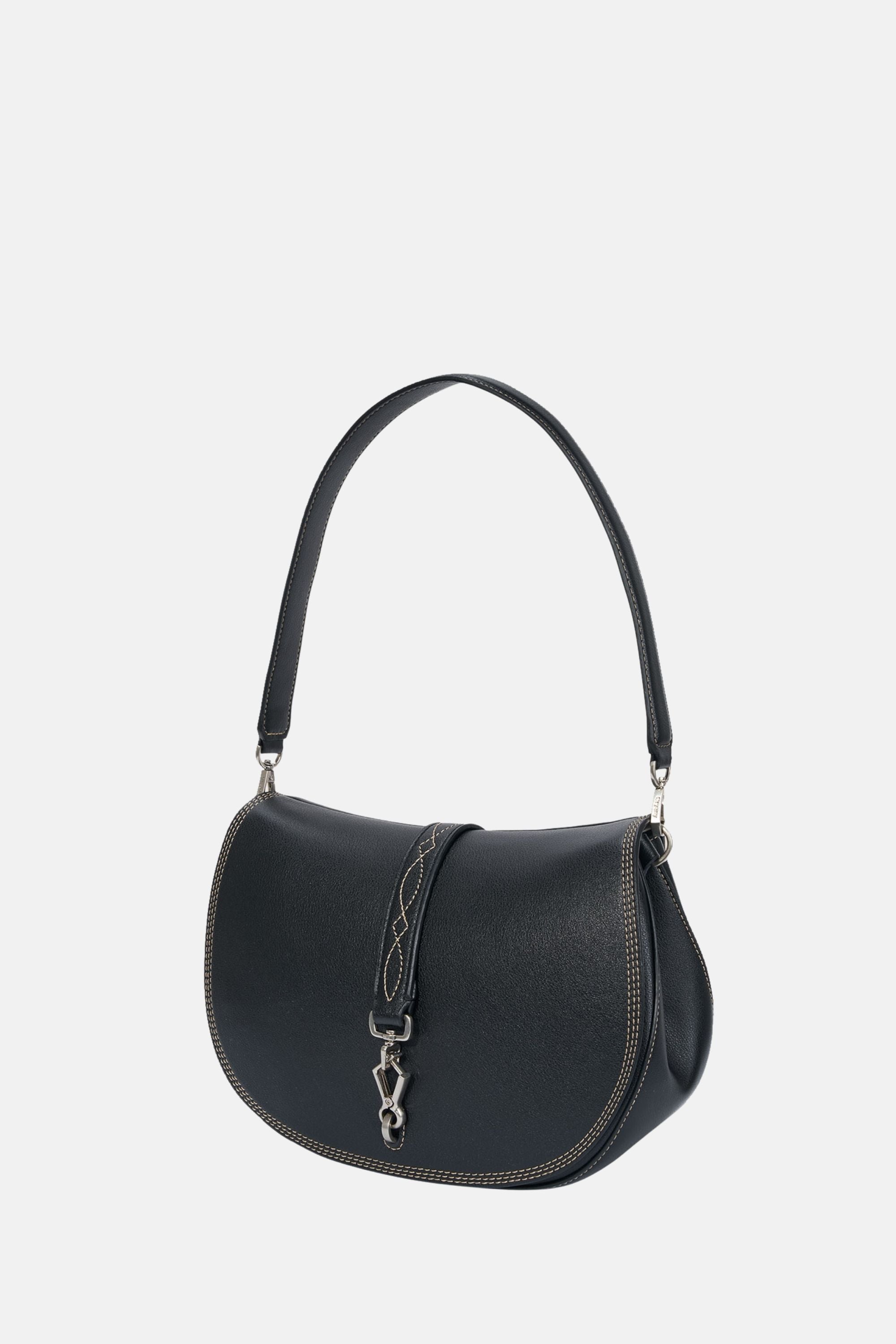 Oryany - Western Stitch Saddle Bag - Black Leather