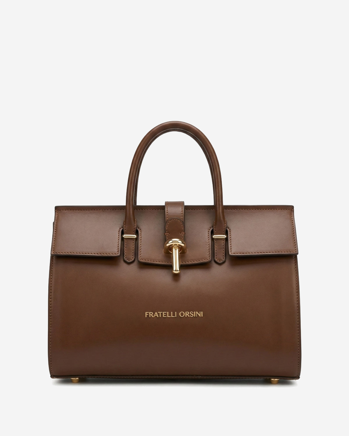 Oriana (brown) - Italian calf leather women's handbag (with shoulder strap)