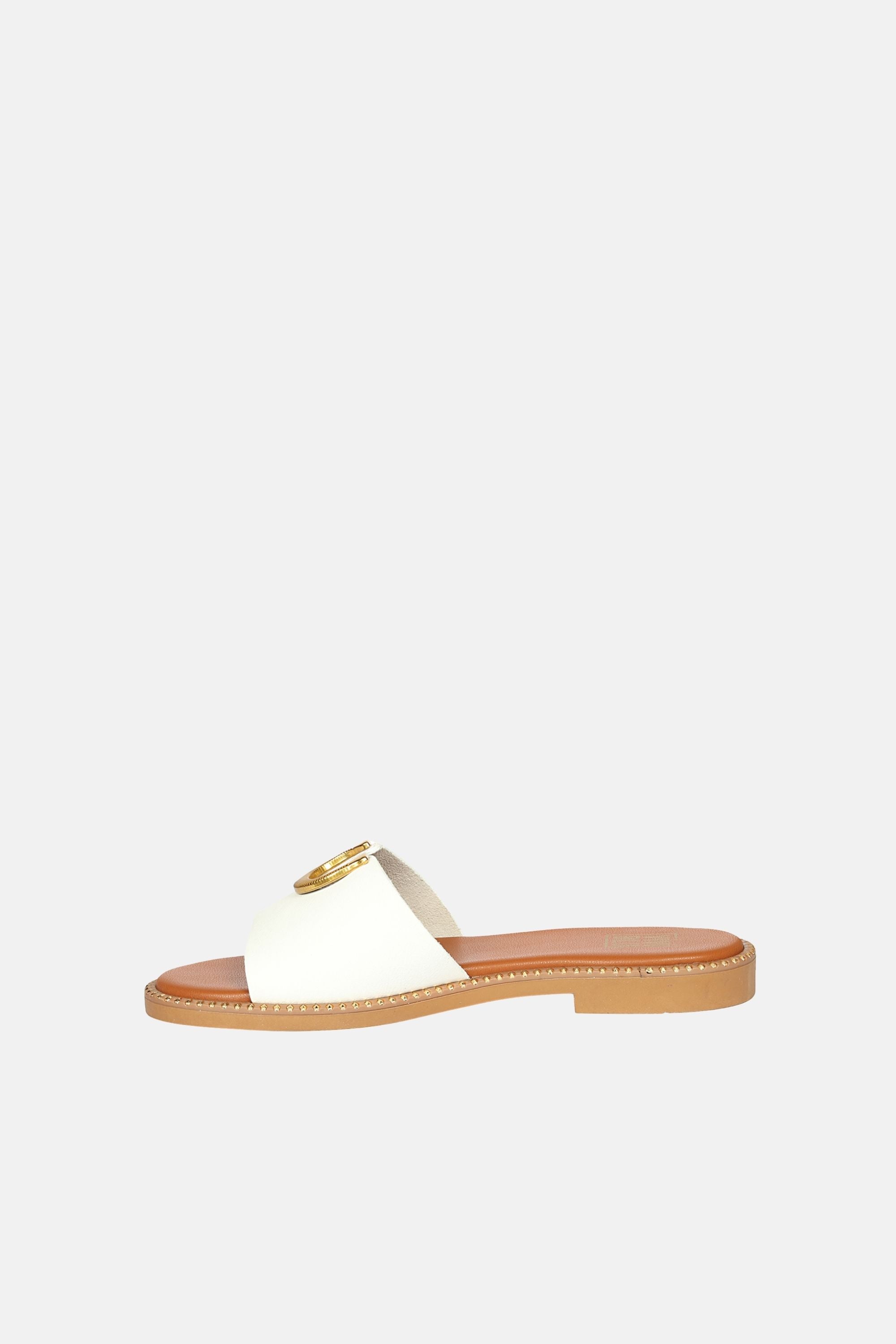 Vivi Blu - Acacia Horseshoe Ornament Sandals - White Leather