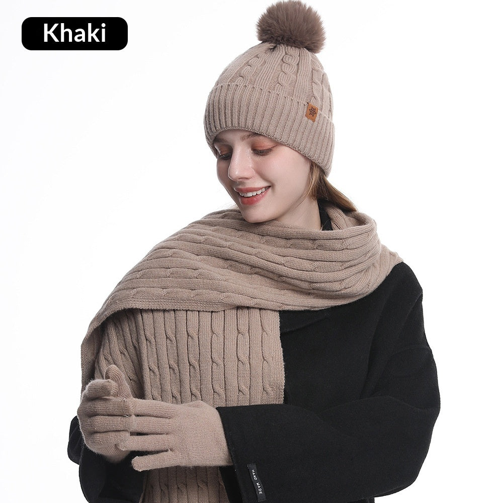 Winter Knit Hat, Scarf & Gloves Set