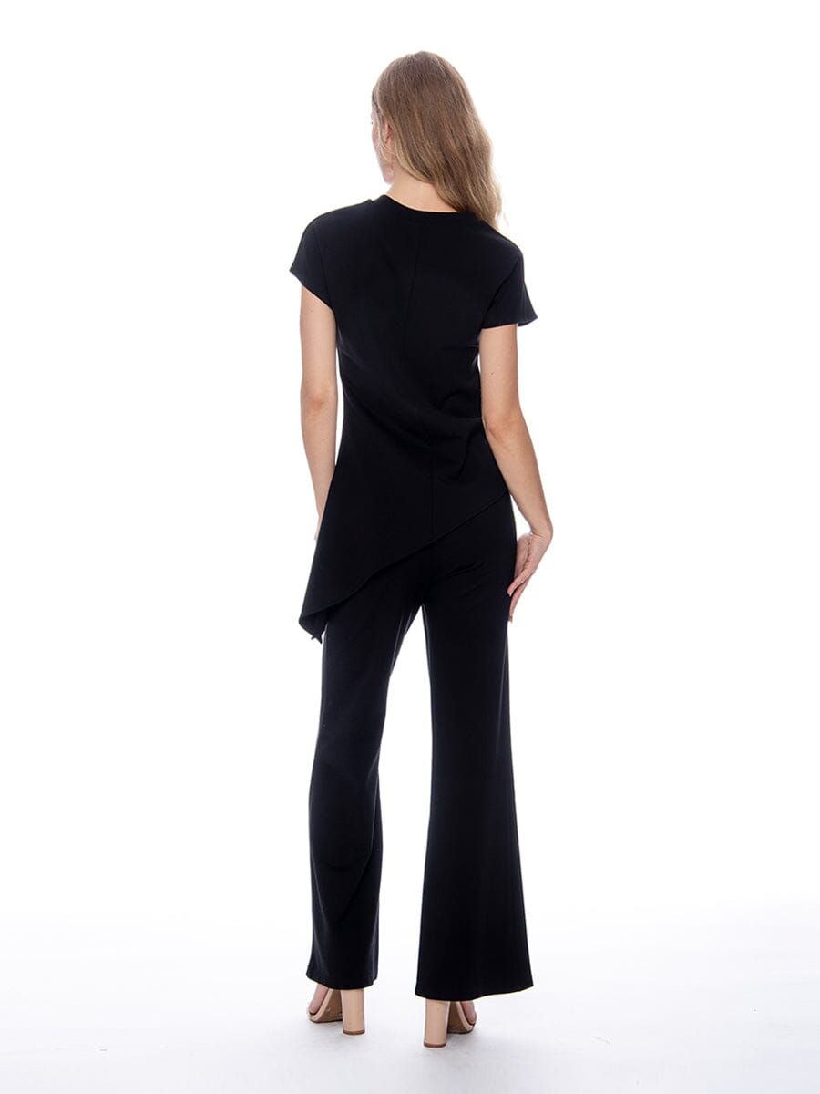 Gracia Fashion Women's Asymmetric Cut Ruched-Side Top