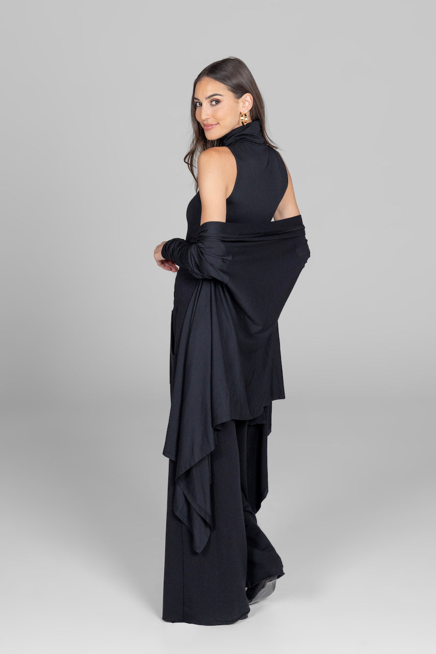 INFINITY WRAP CARDIGAN: BLACK