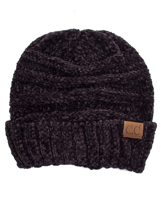 C.C Oversized Chenille Detailed Knitted Beanie Winter Hat