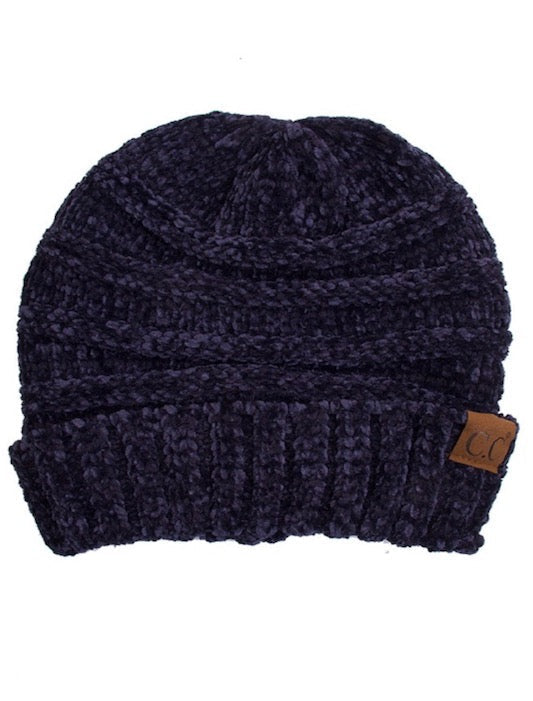 C.C Oversized Chenille Detailed Knitted Beanie Winter Hat