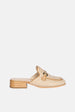 Saint G - Sain - Leather Heel Loafer Mules - Natural Raffia /  Beige Leather