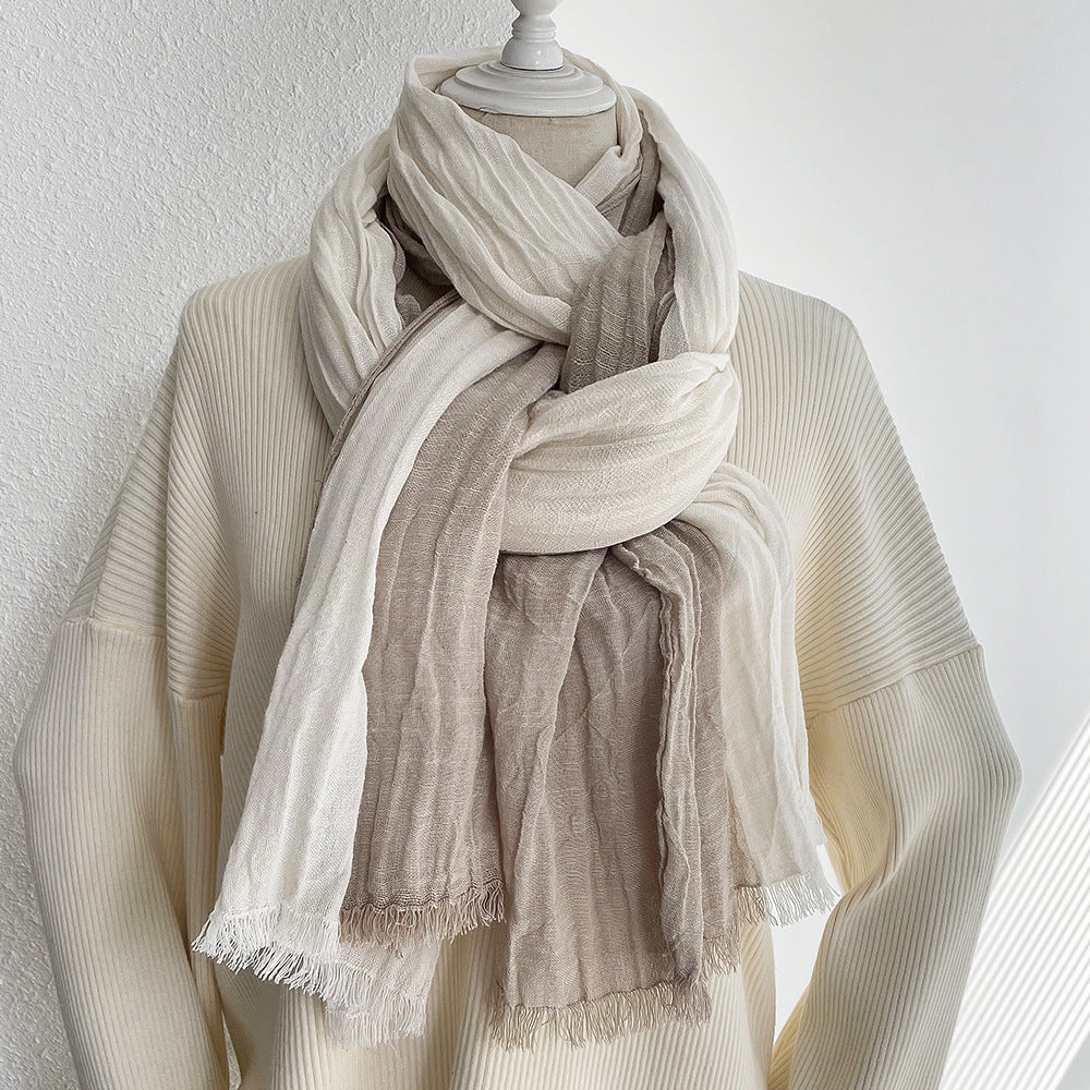 Long Jacquard Patchwork Scarf Decorative Cotton