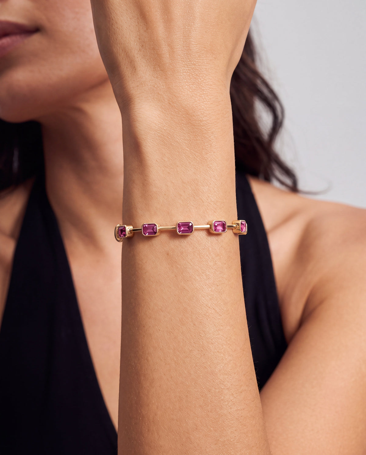 October Birthstone Emerald Cut Bangle