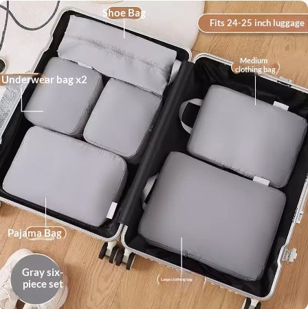 6-Piece Compression Packing Cube Set – Travel & Luggage Organizers