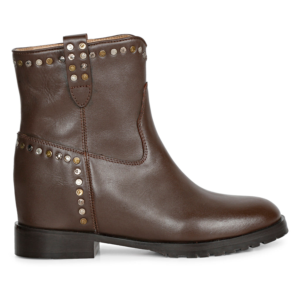 Saint G | Noemi Brown Leather Ankle Boots