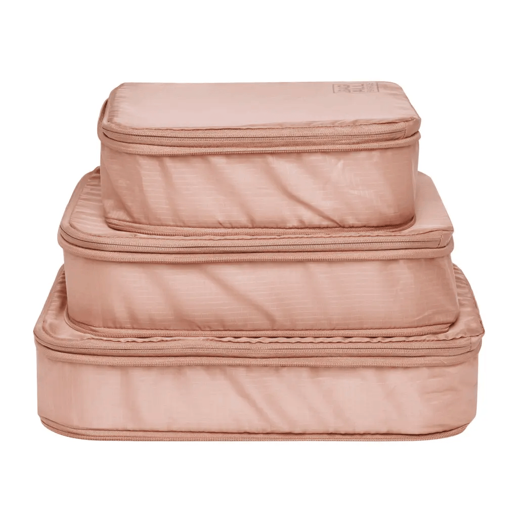 Compression Packing Cubes – Recycled Nylon – 3-pack – Pink/Blush