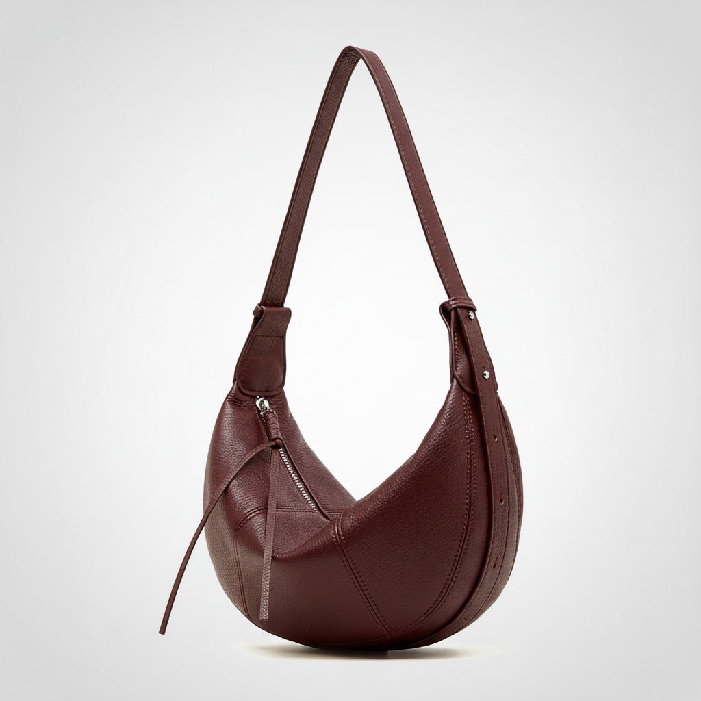 Genuine Leather Crescent Bag
