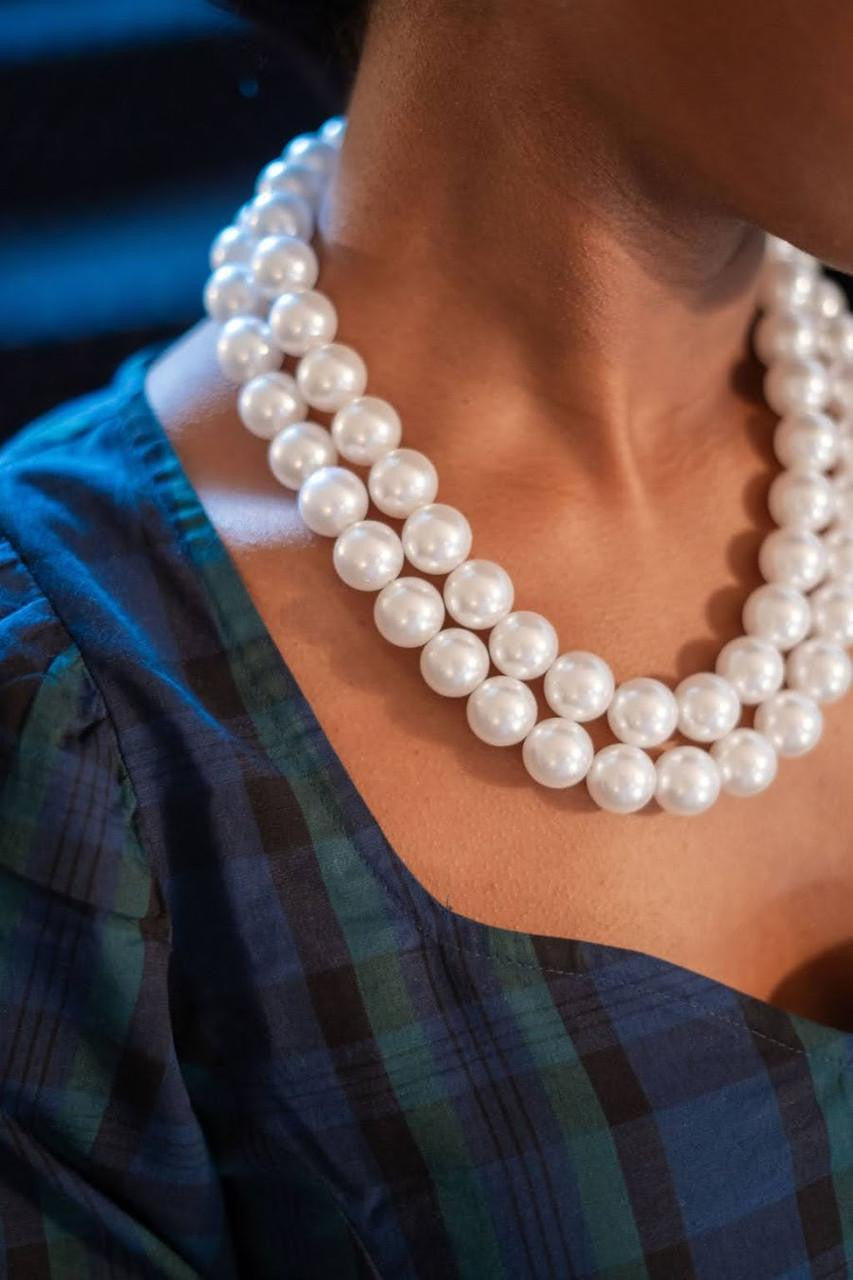 Double Birdie - Pearl Statement Necklace