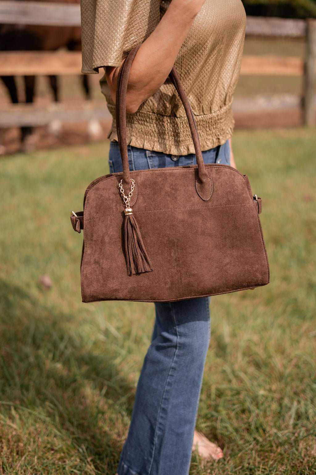 Megan - Faux Suede Medicine Bag